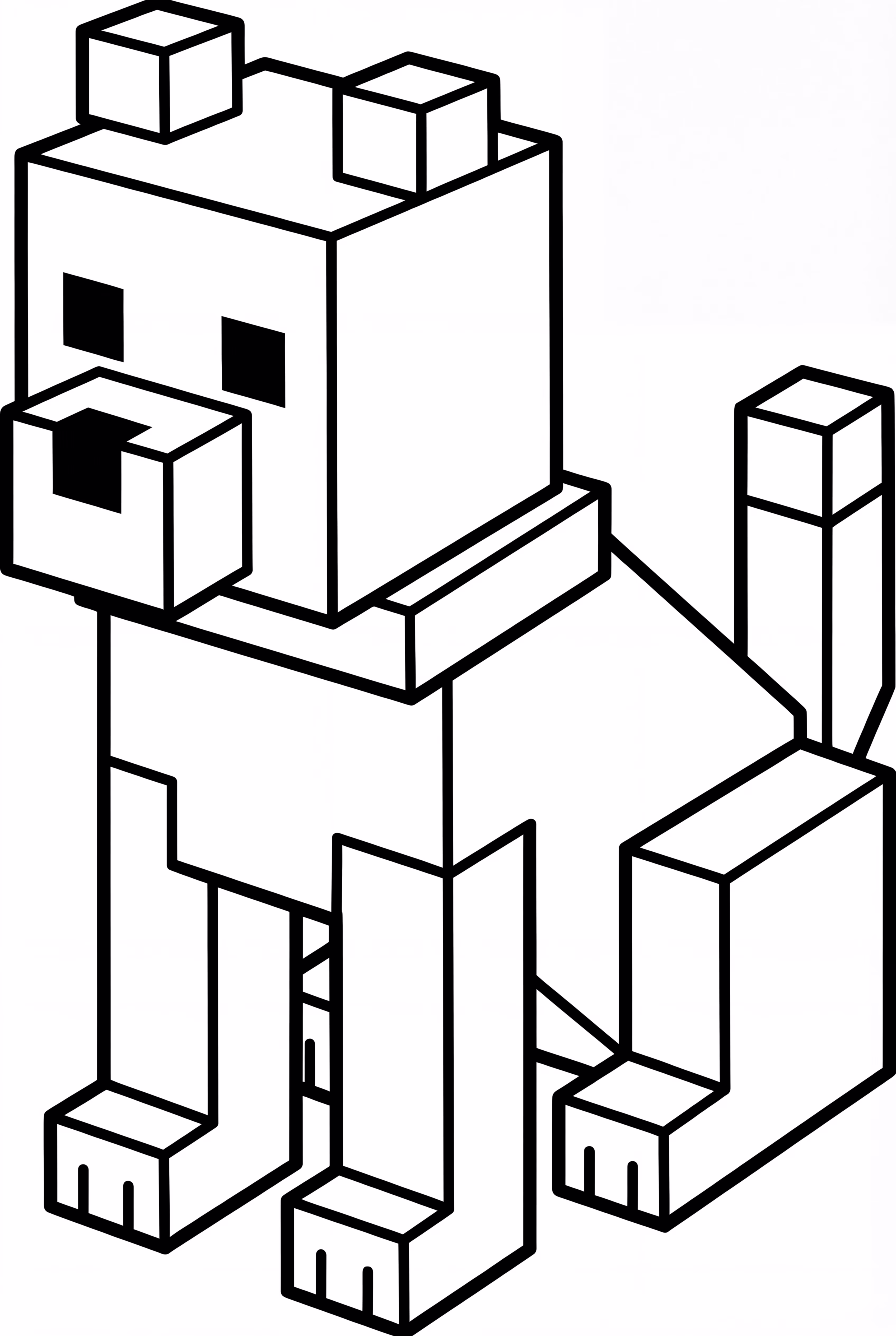 Minecraft Blocky Dog Design
