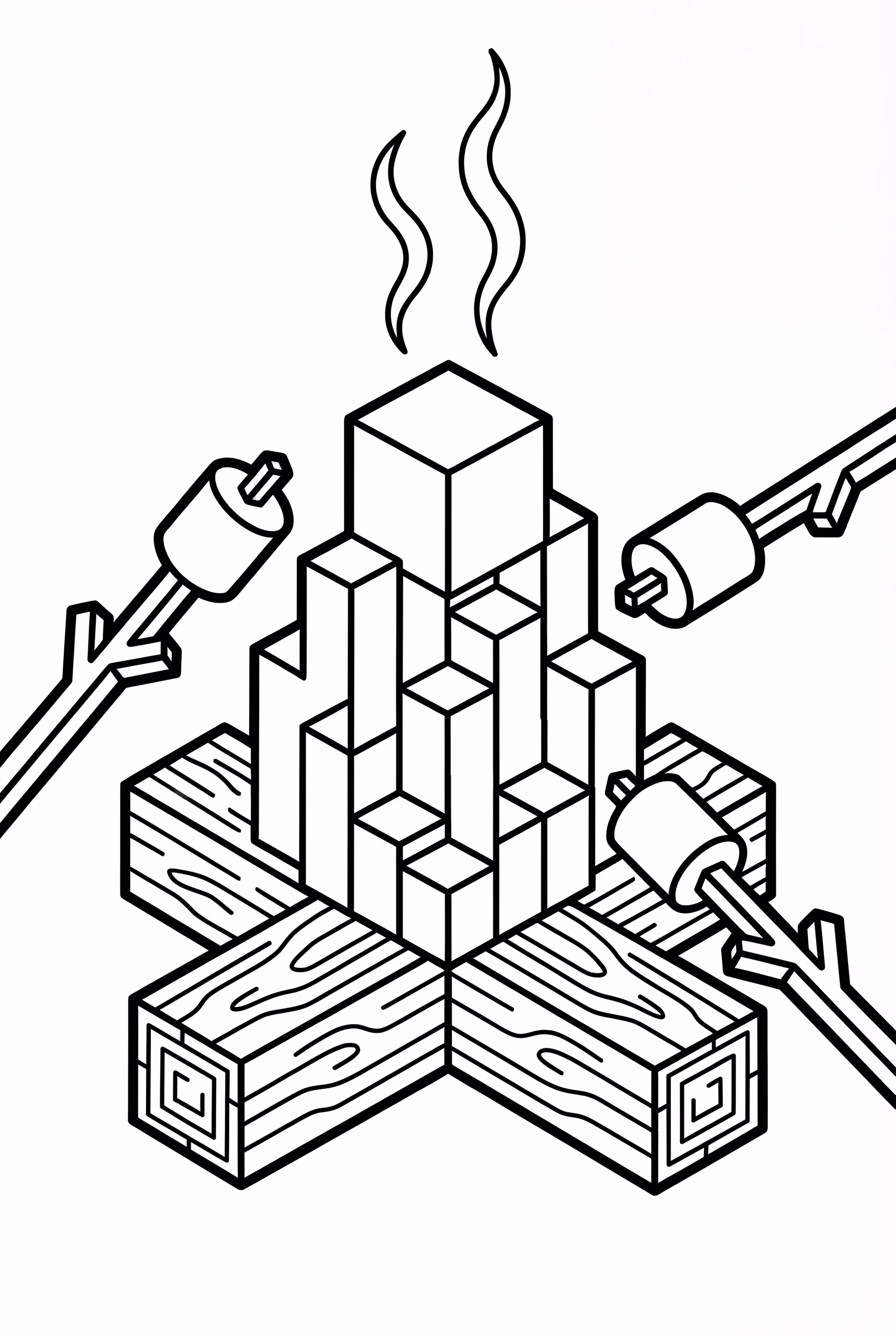 Minecraft Campfire With Marshmallows