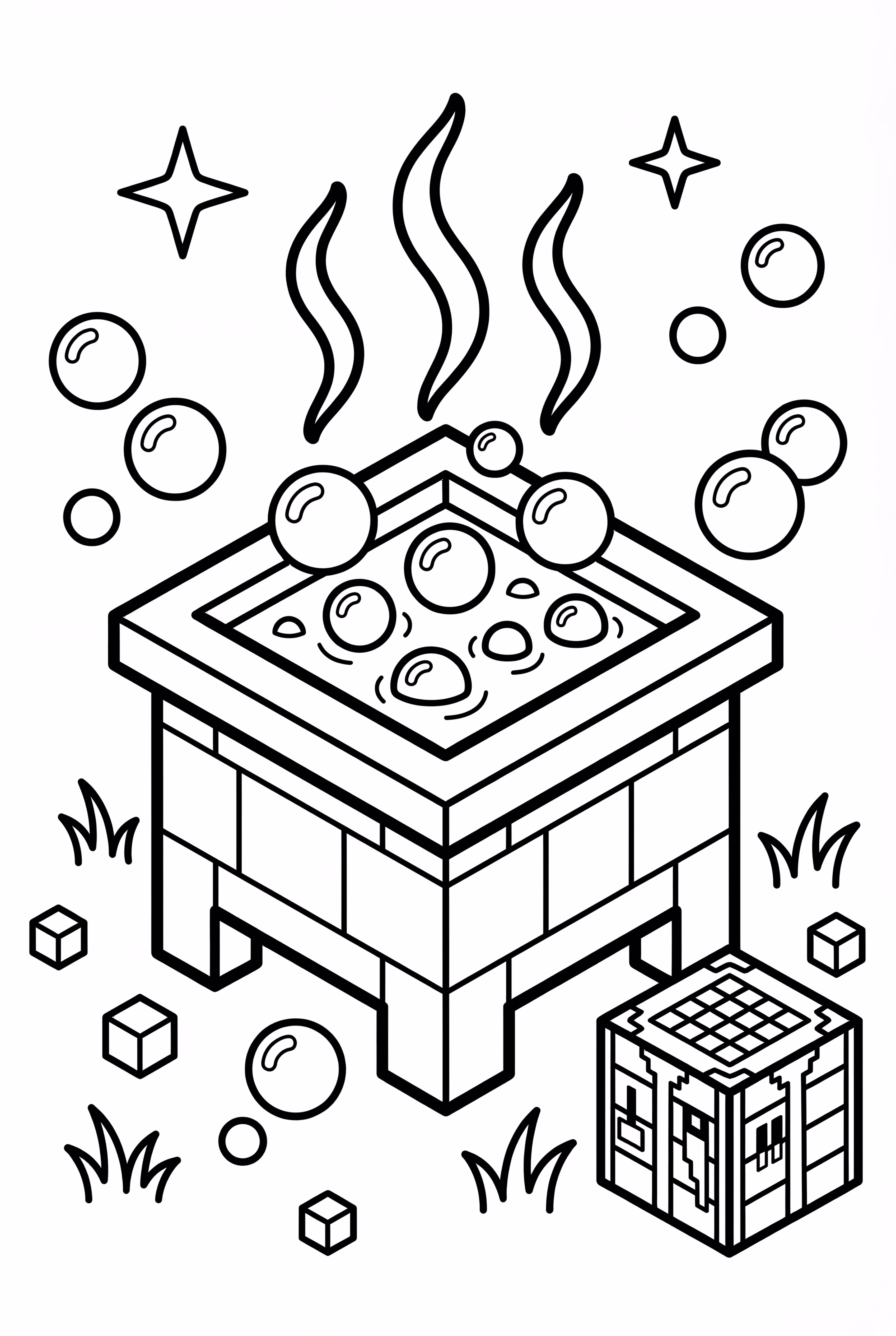 Minecraft Cauldron With Bubbling Potion