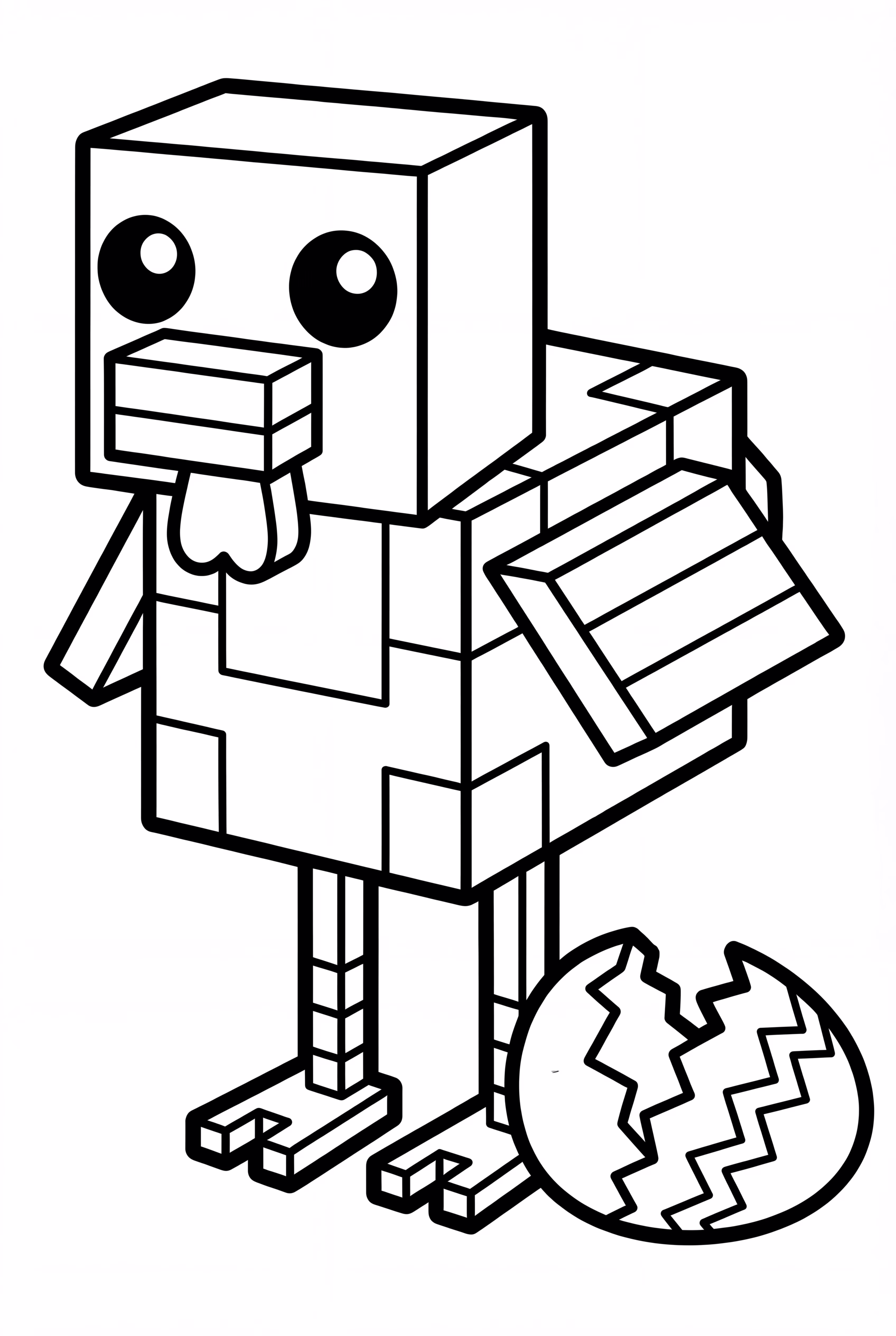 Minecraft Pollo Poniendo Huevo Dorado