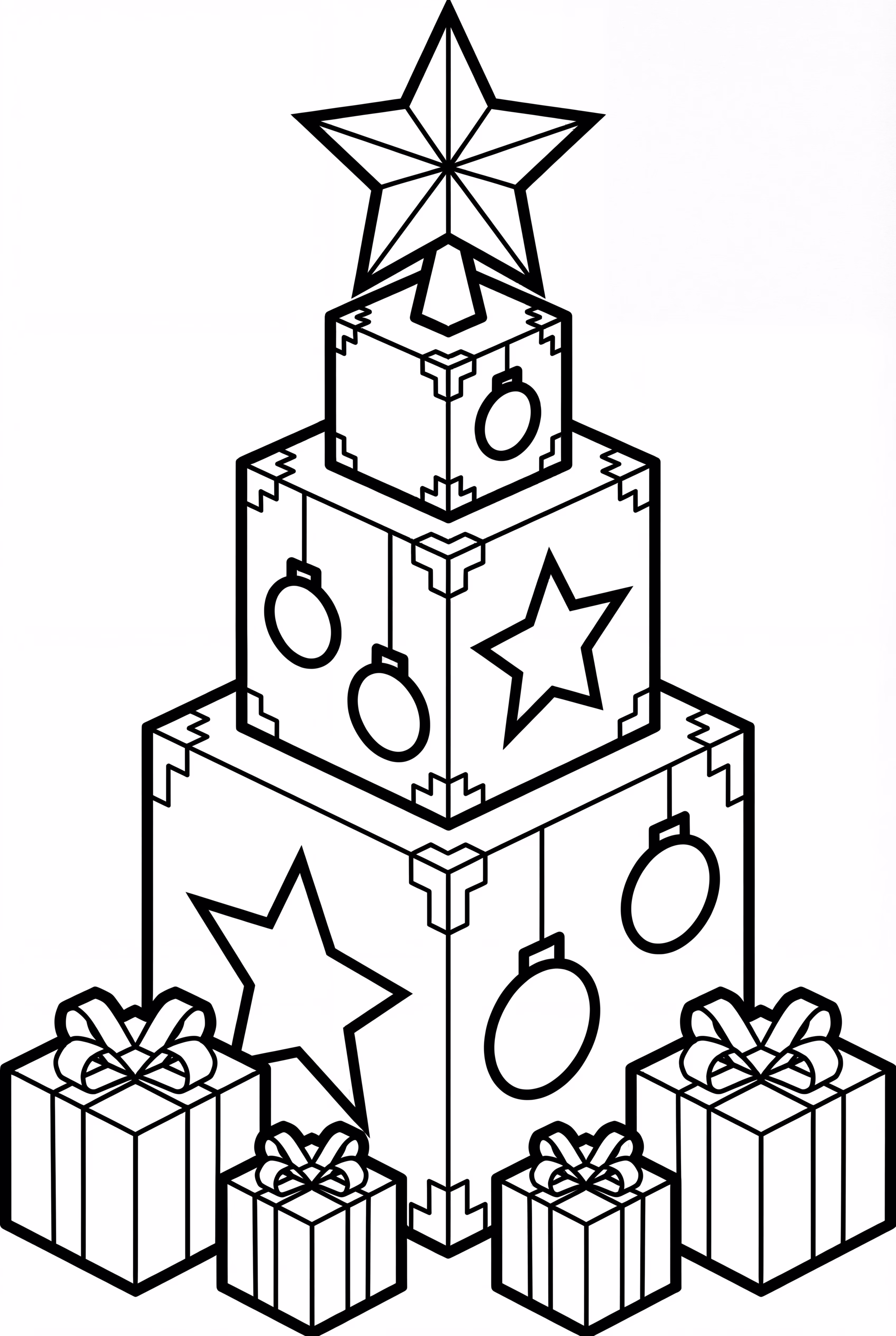 Árbol de Navidad de Minecraft con Regalos