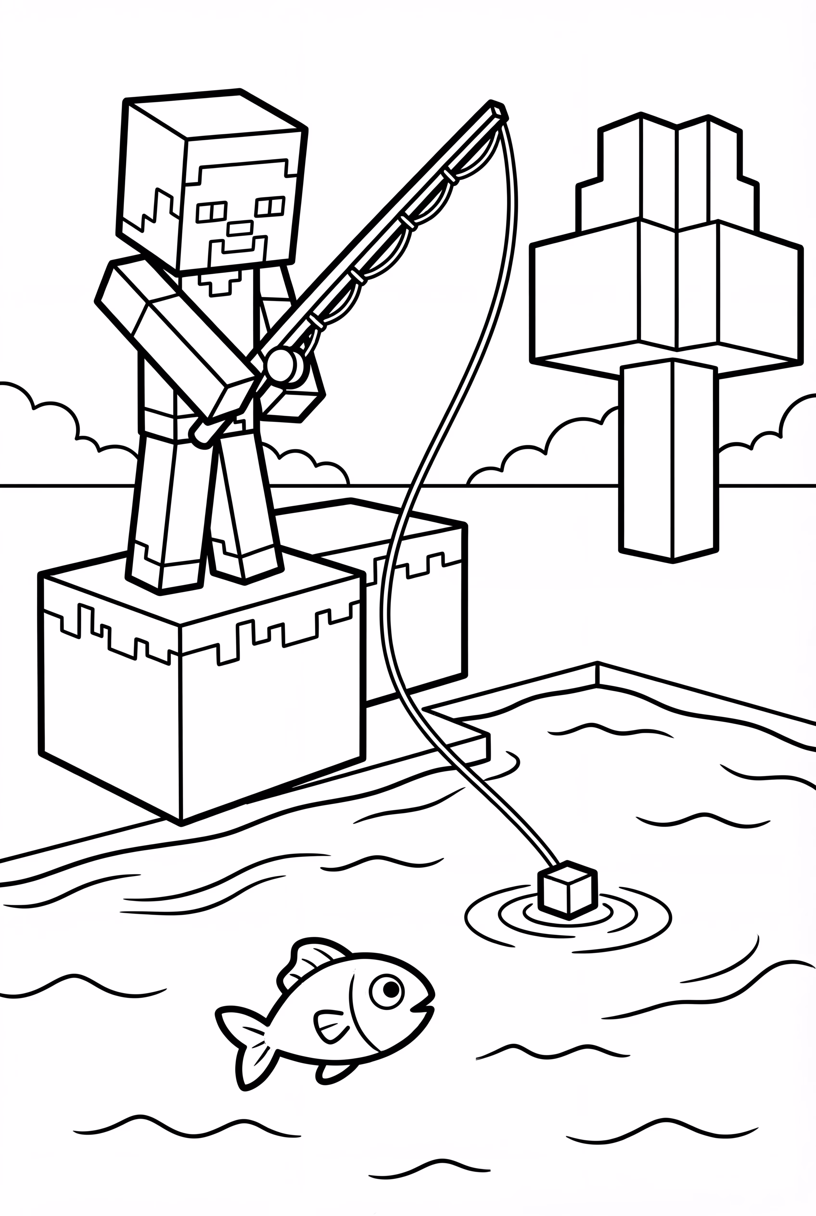 Minecraft Fishing By The Lake