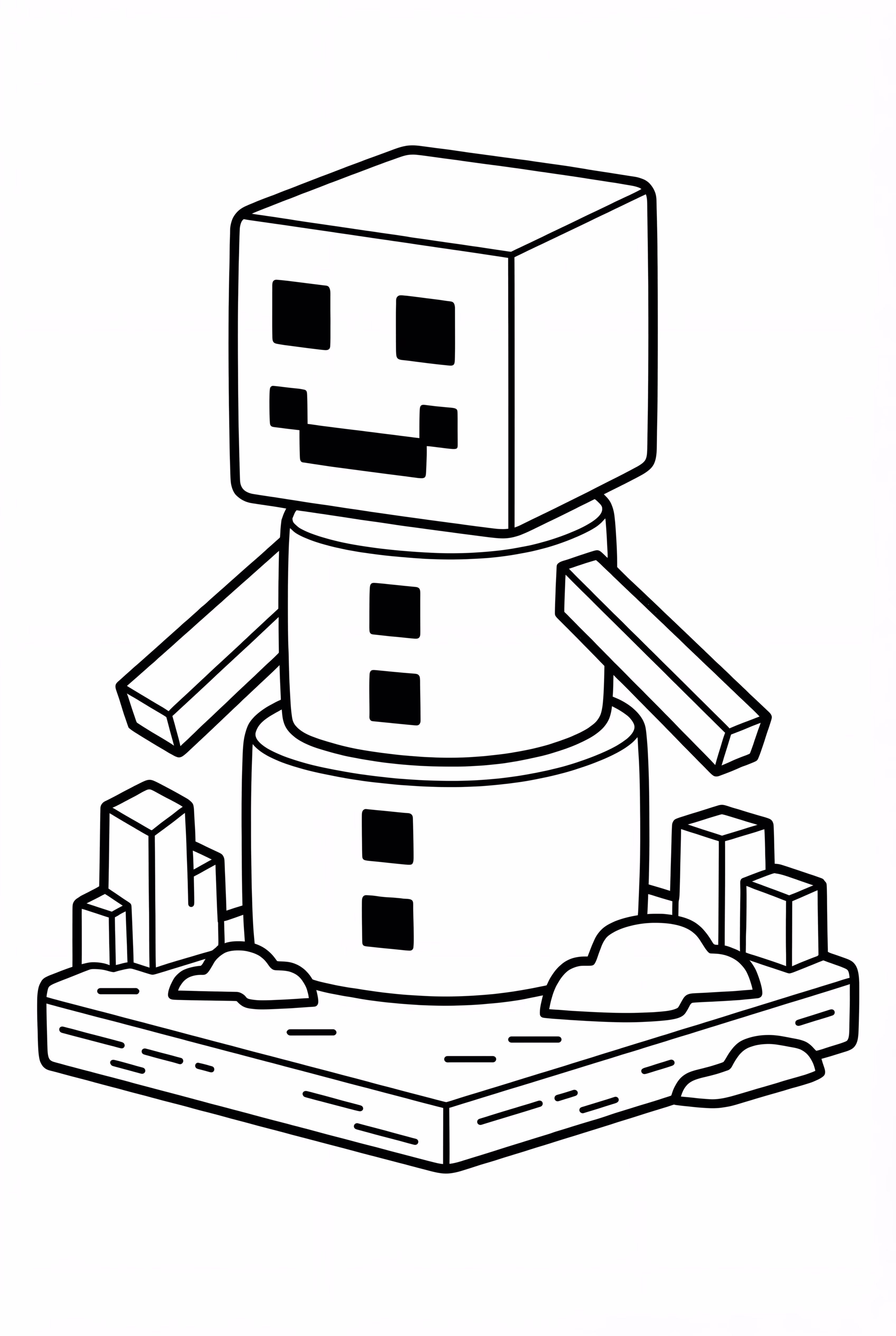 Minecraftのスノーゴーレムと氷の平原