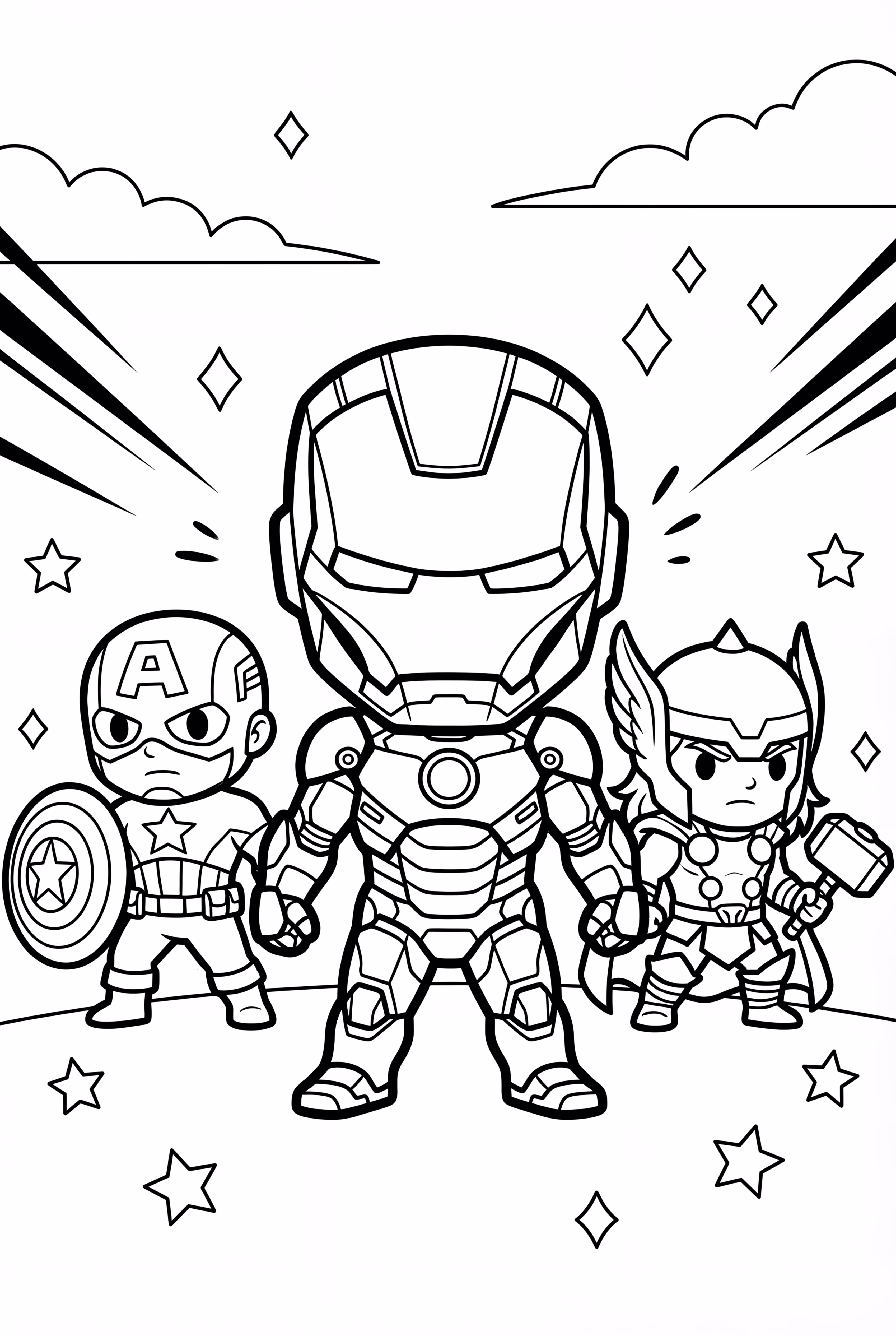 Mini Iron Man Leading the Avengers