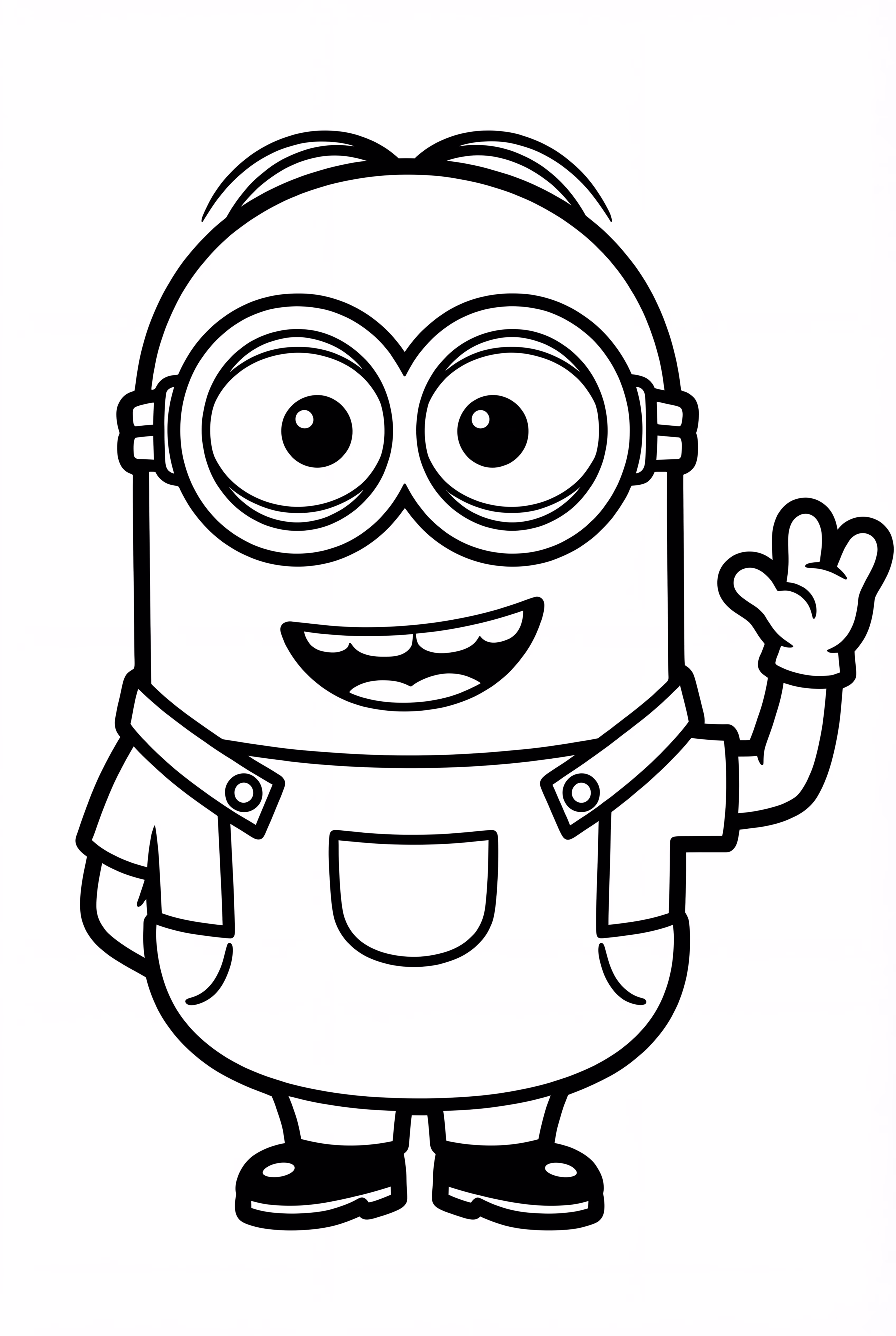 Minion waving and smiling