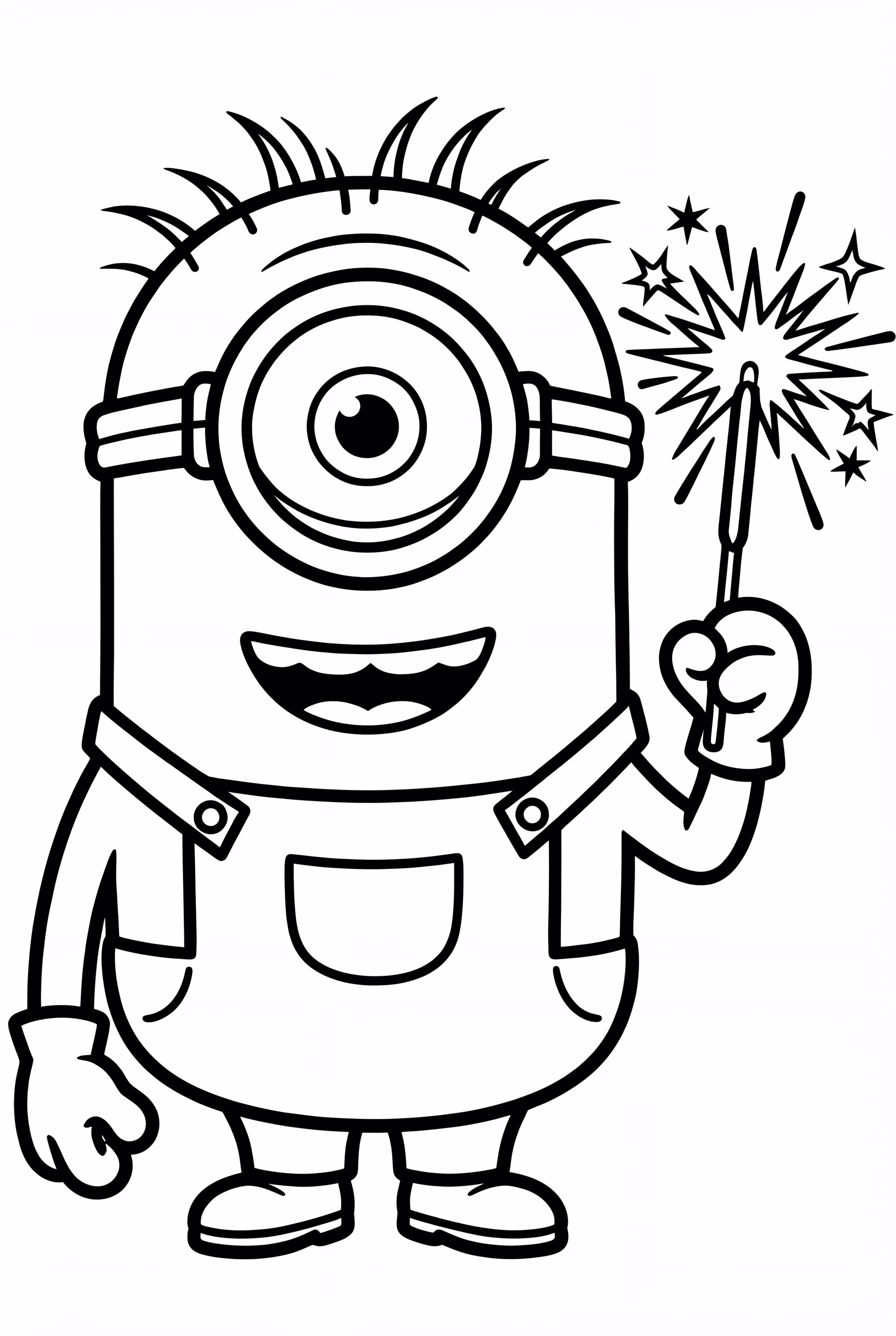 小黃人揮舞著煙火