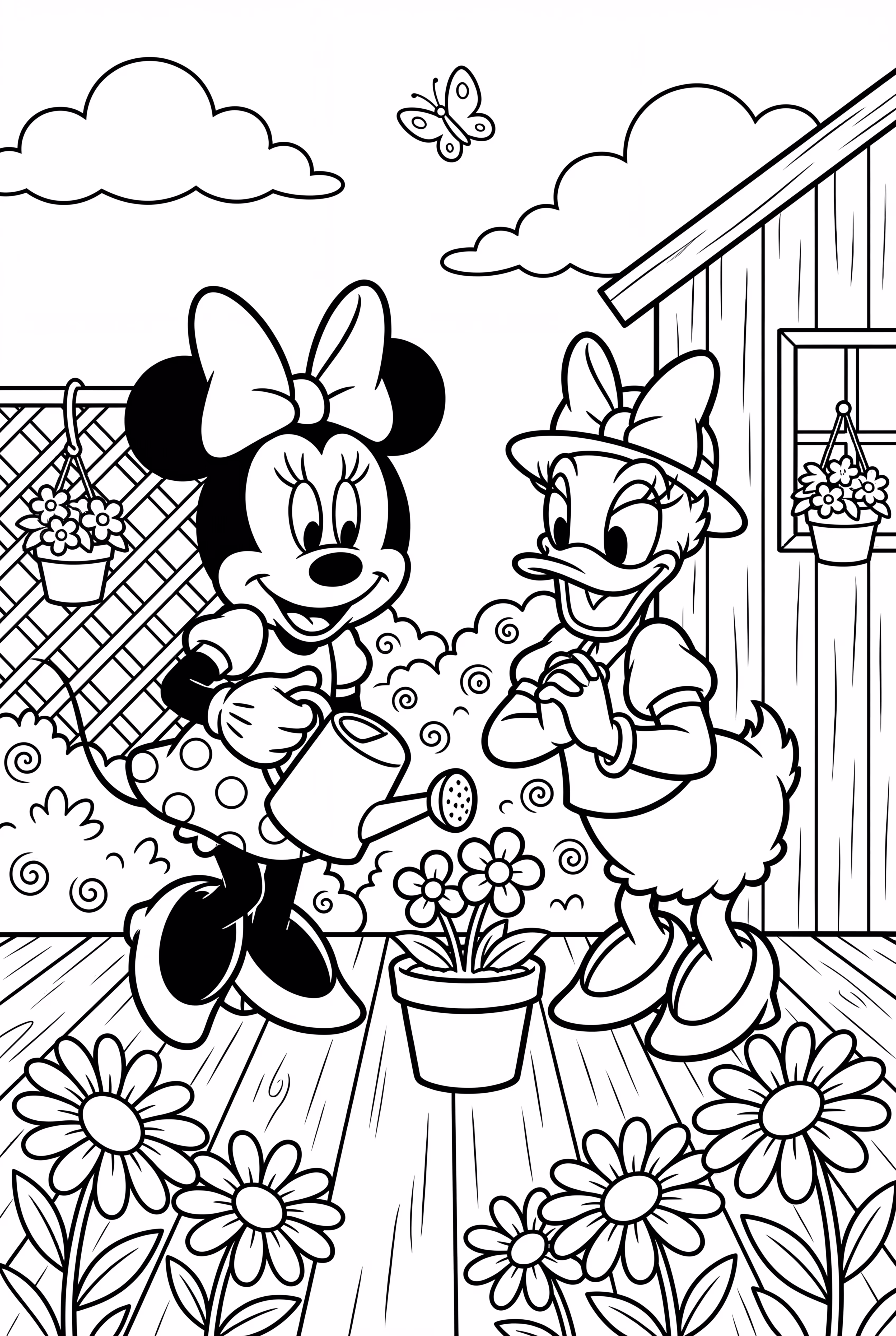 Minnie Mouse And Daisy Duck Gardening
