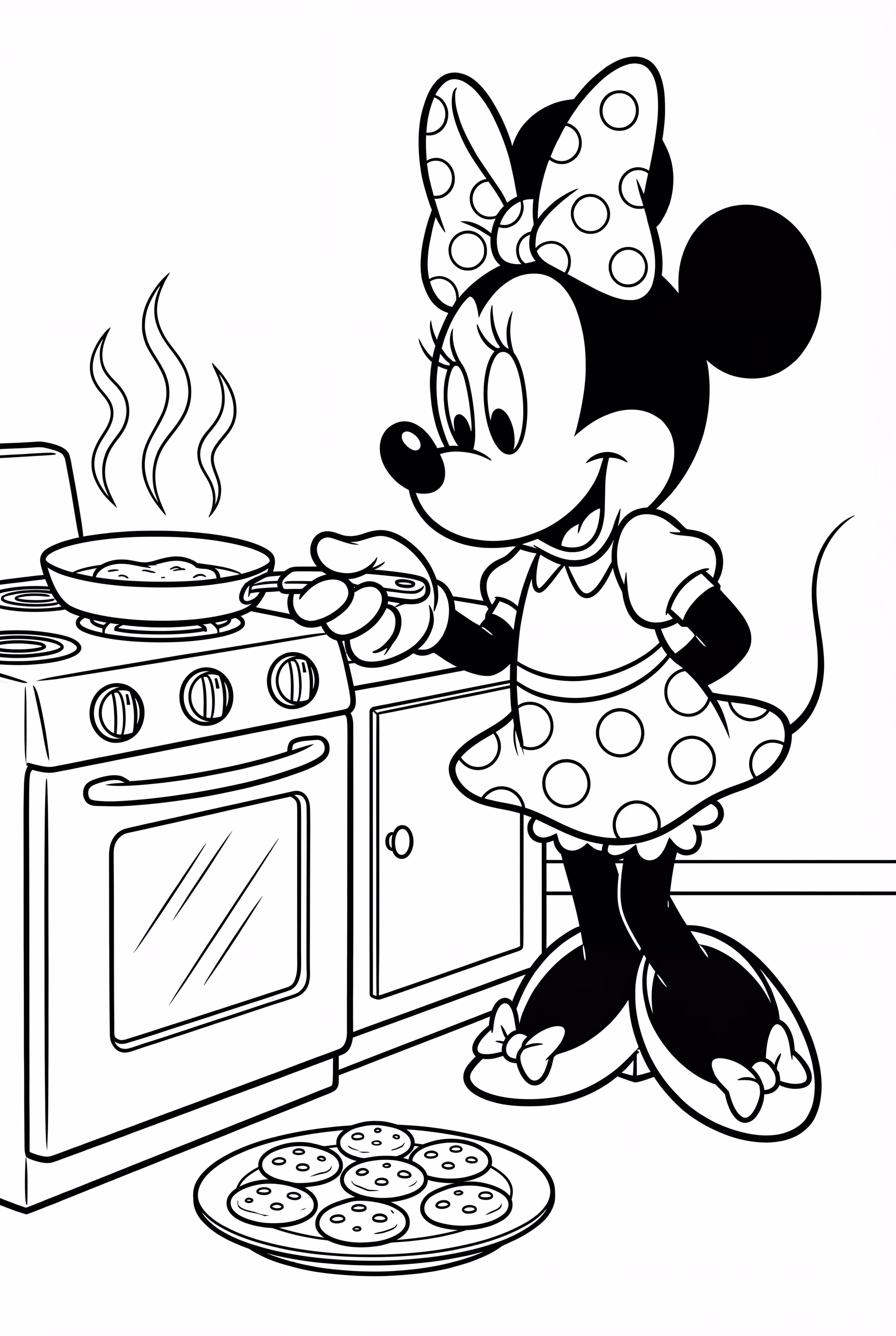 Minnie Mouse Baking Cookies In The Kitchen