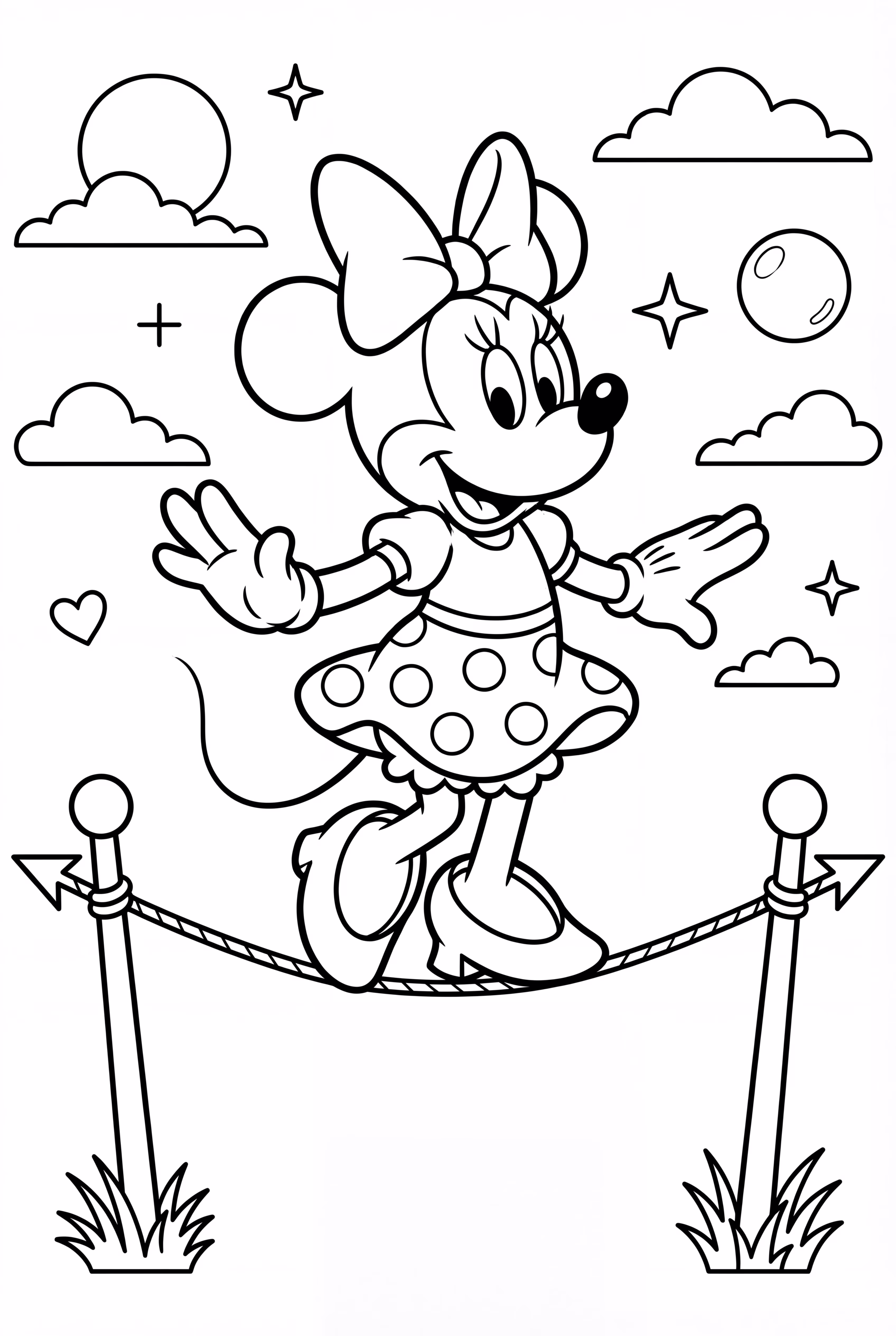 Minnie Mouse Balancing On A Tightrope