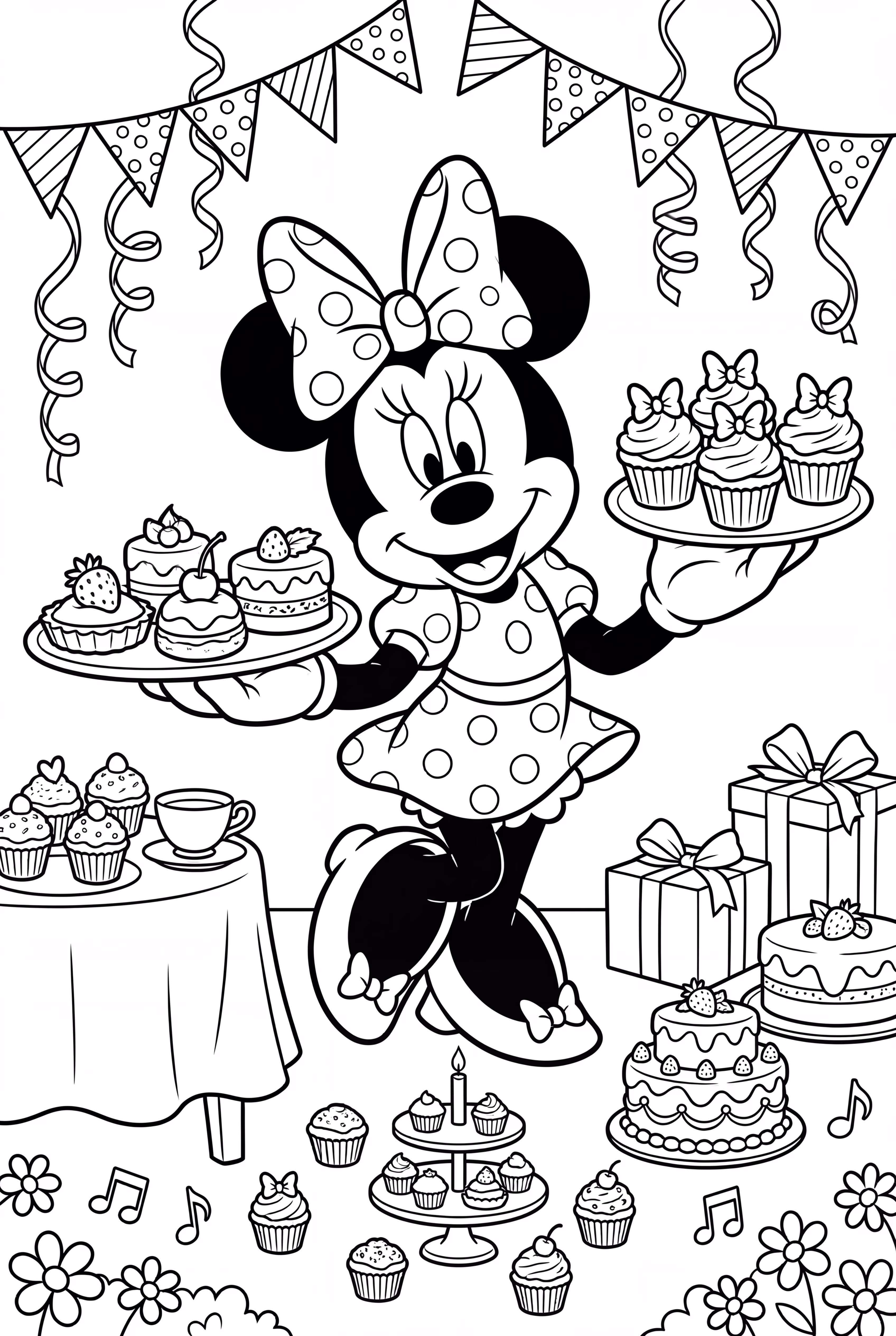 Minnie Mouse Balancing Treats On A Tray