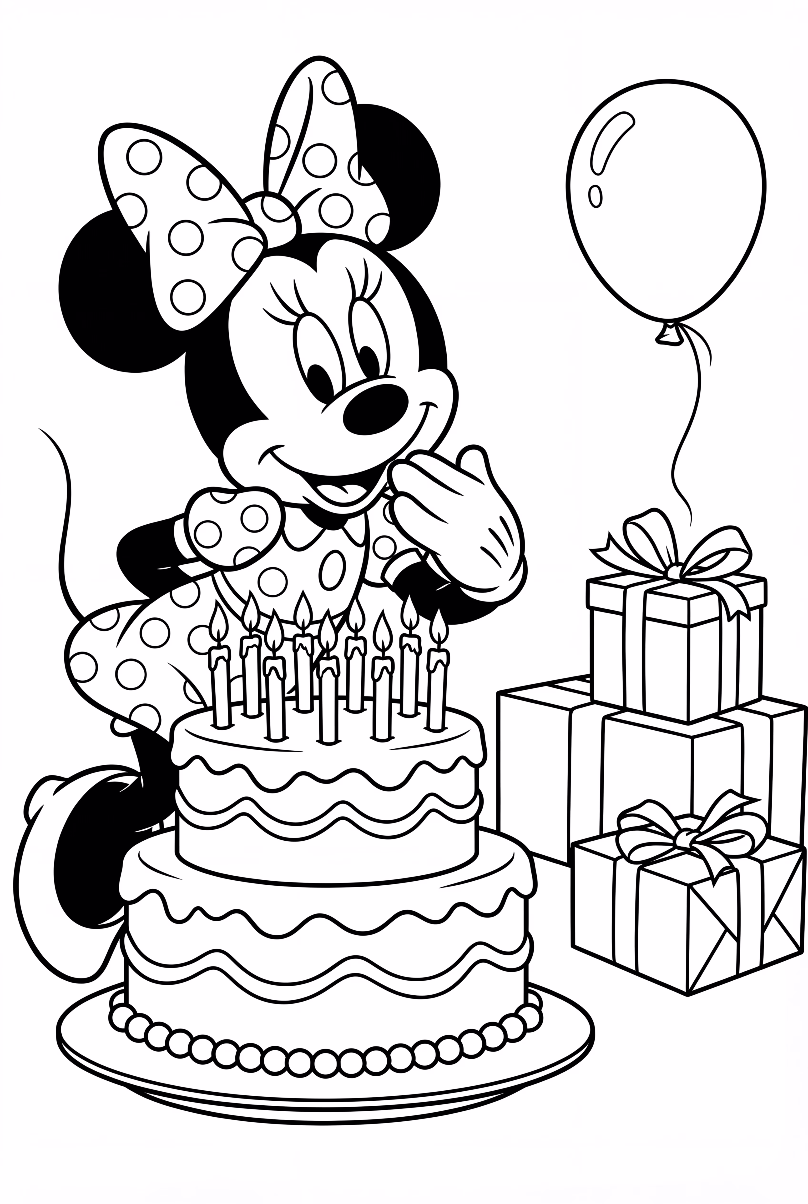 Minnie Mouse Blowing Birthday Candles