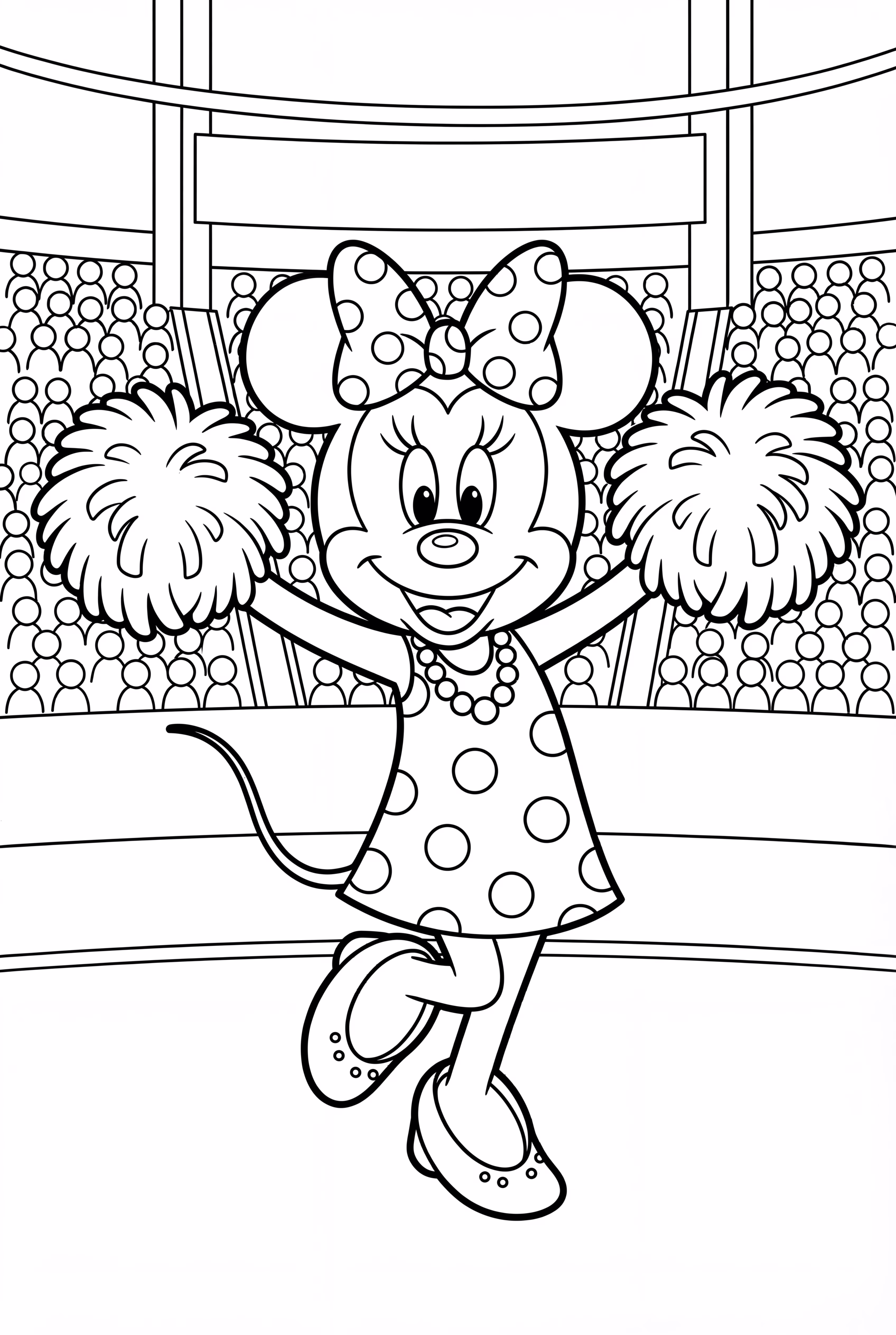 ミニーマウスがスポーツゲームで応援