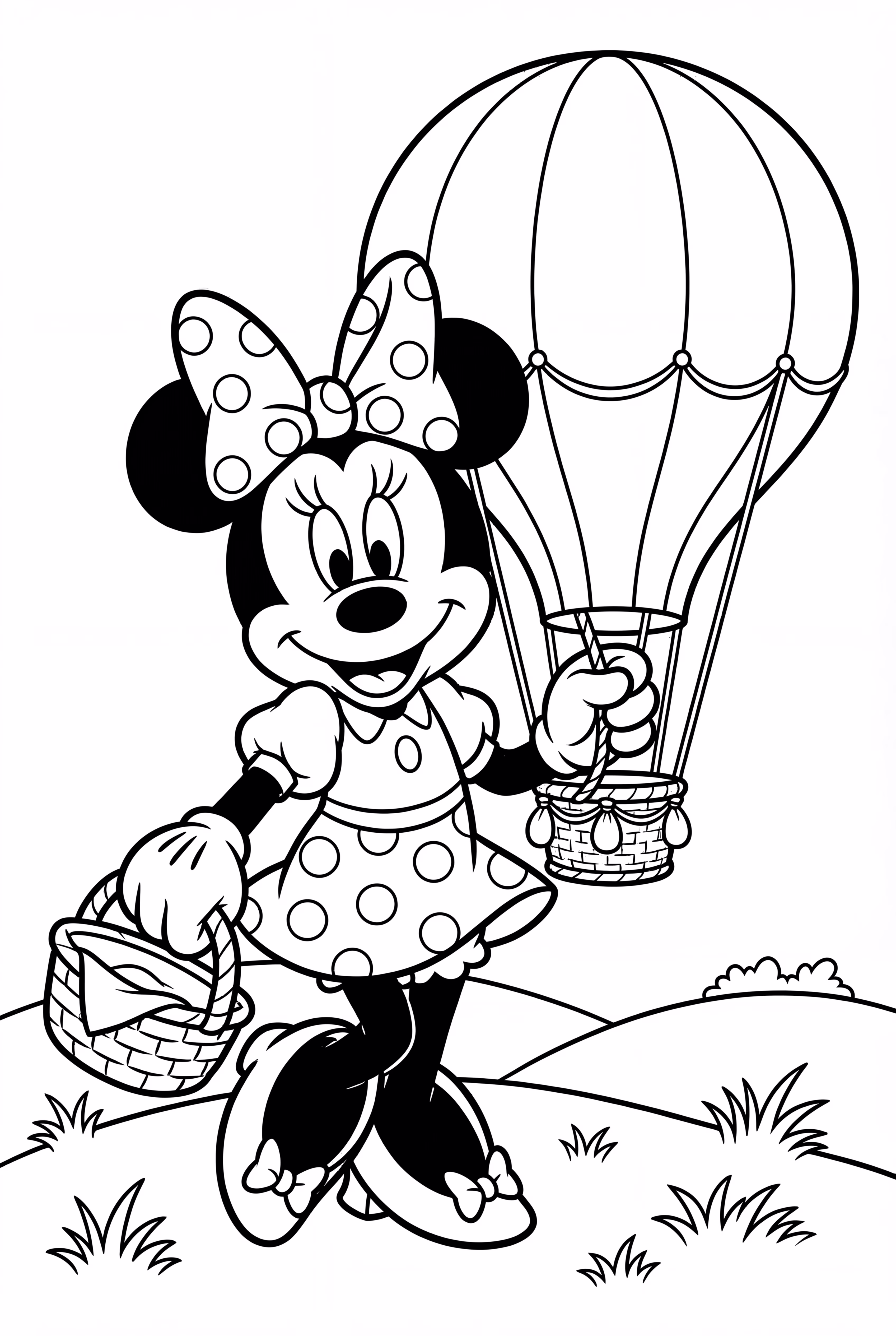 Minnie Mouse Guiding A Hot Air Balloon