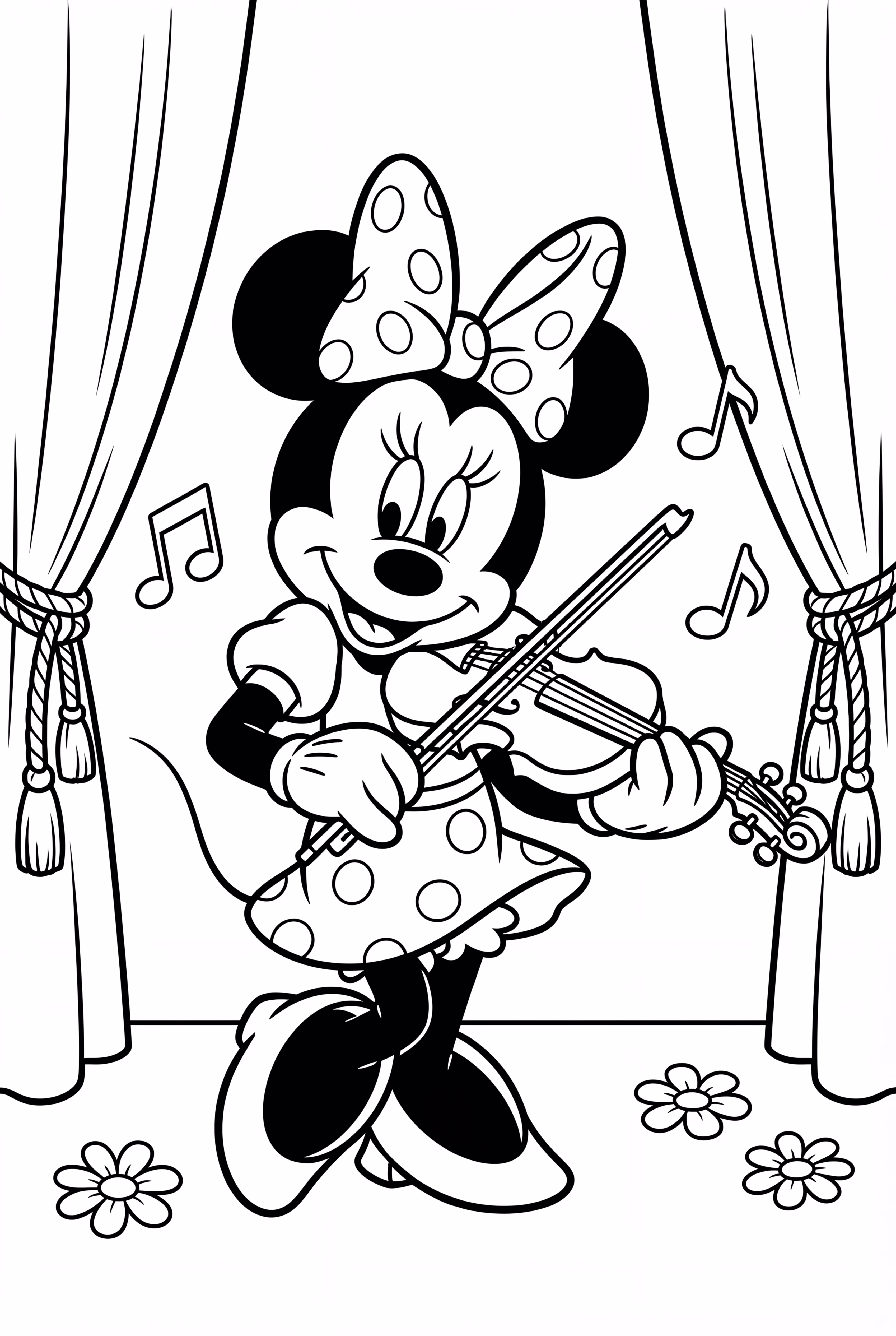 Minnie Mouse Playing A Musical Instrument