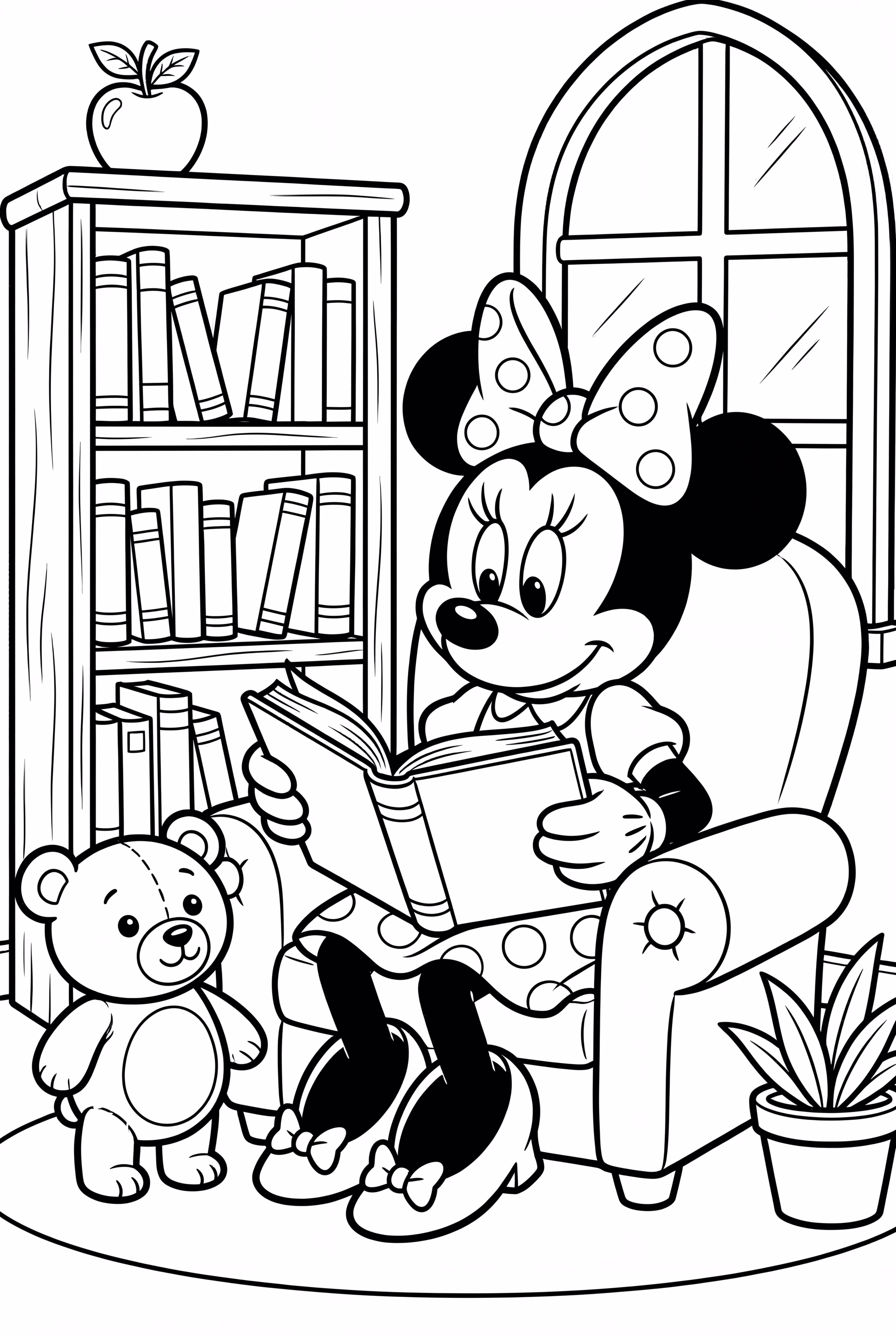 Minnie Mouse Reading A Storybook