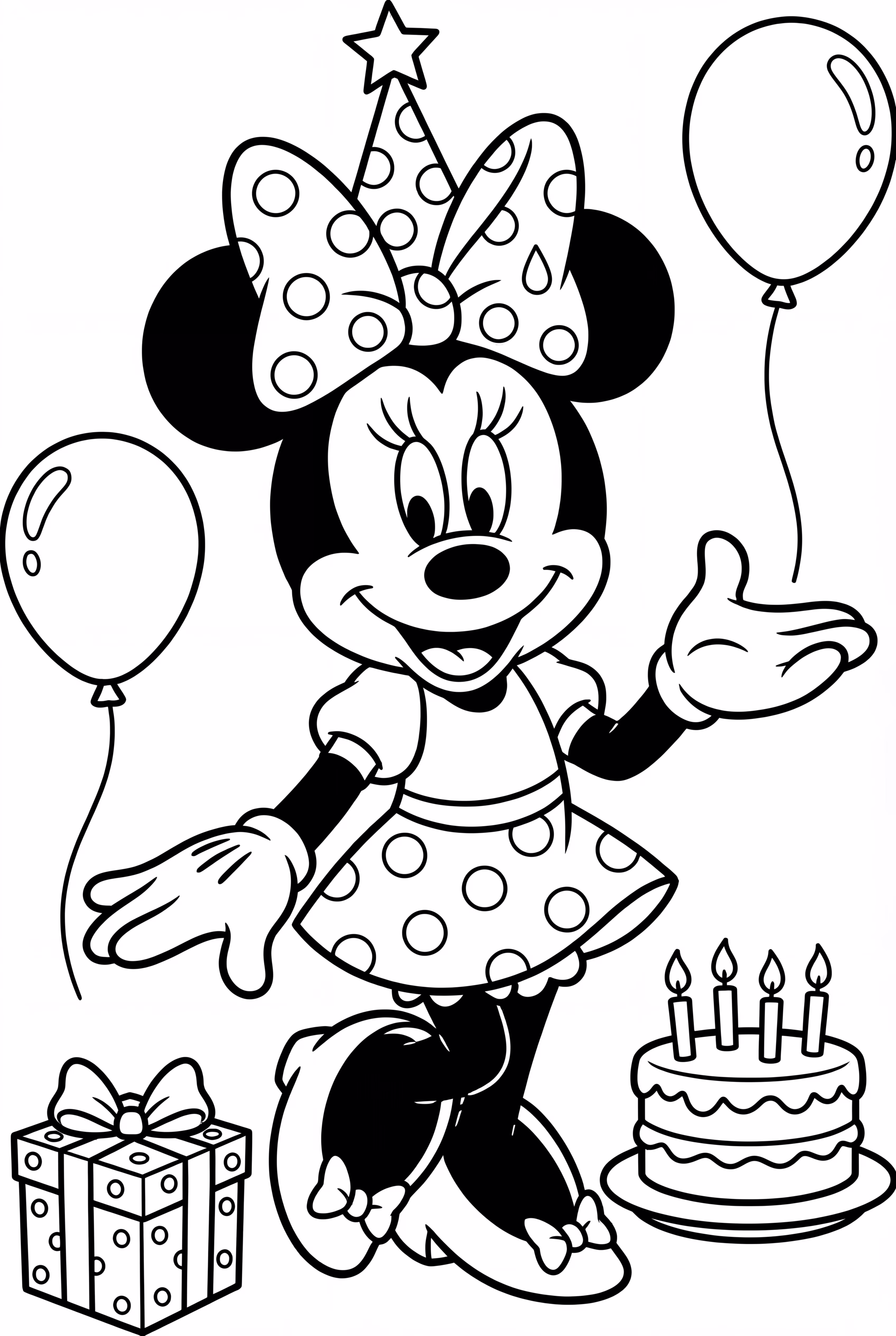Minnie Mouse Wearing A Birthday Crown