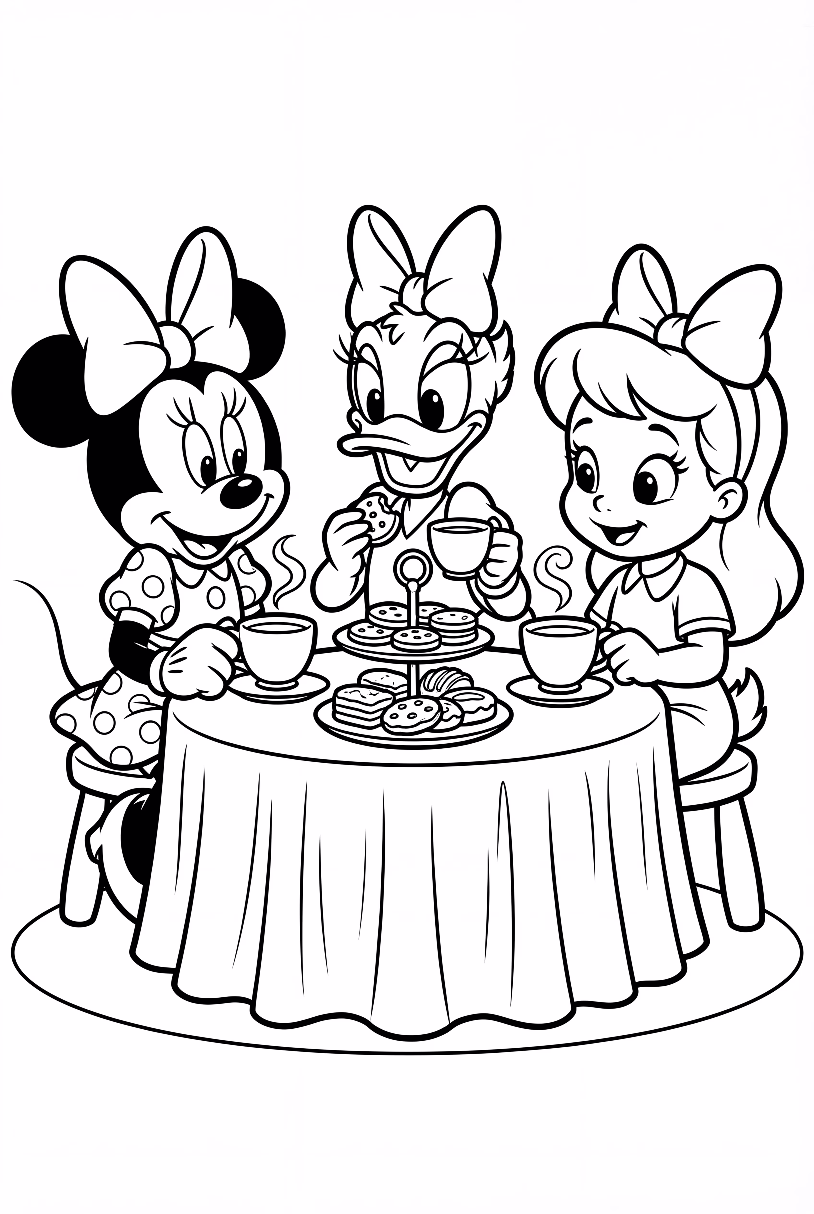 Minnie Mouse With Friends At A Tea Party