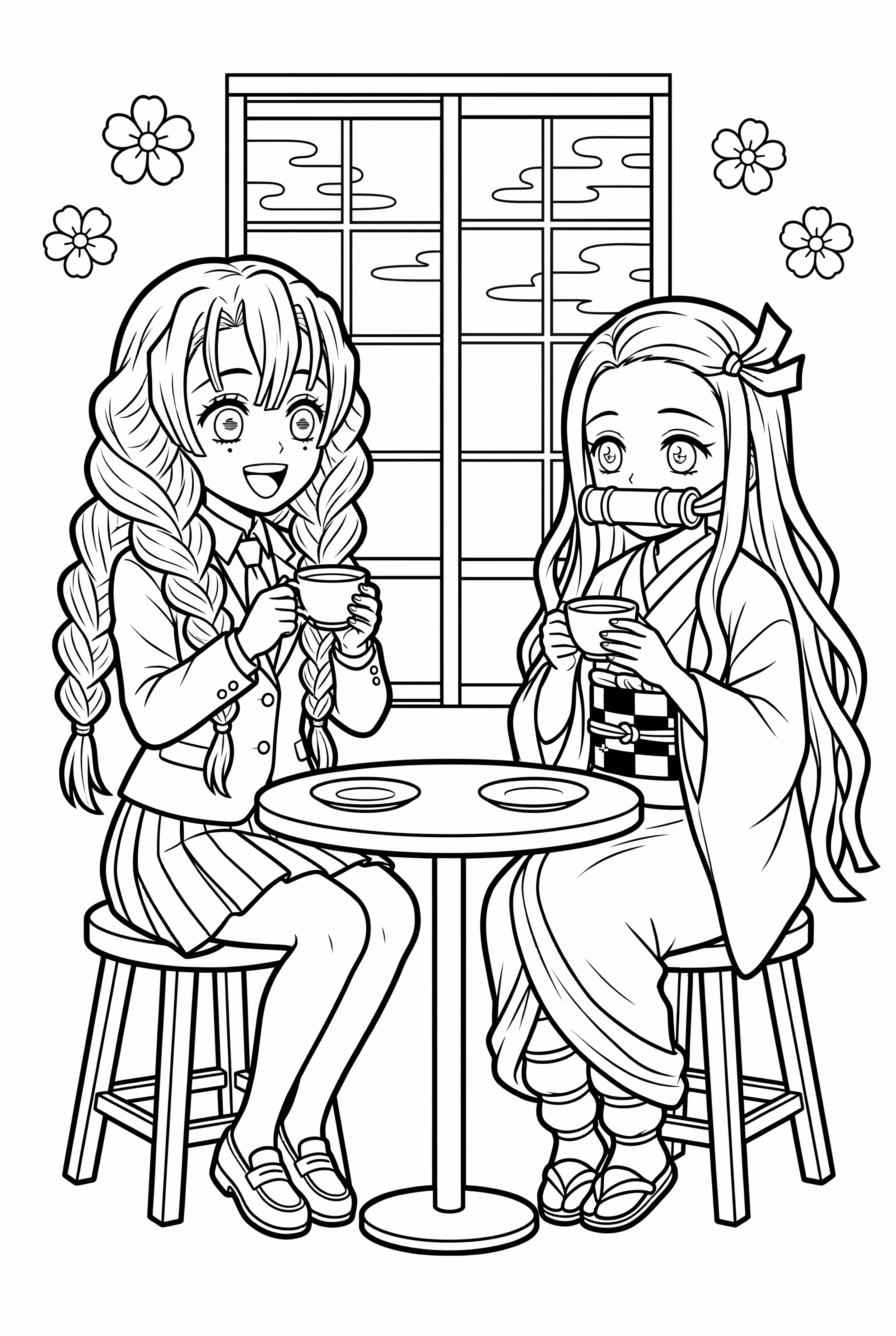 Mitsuri And Nezuko Having Tea