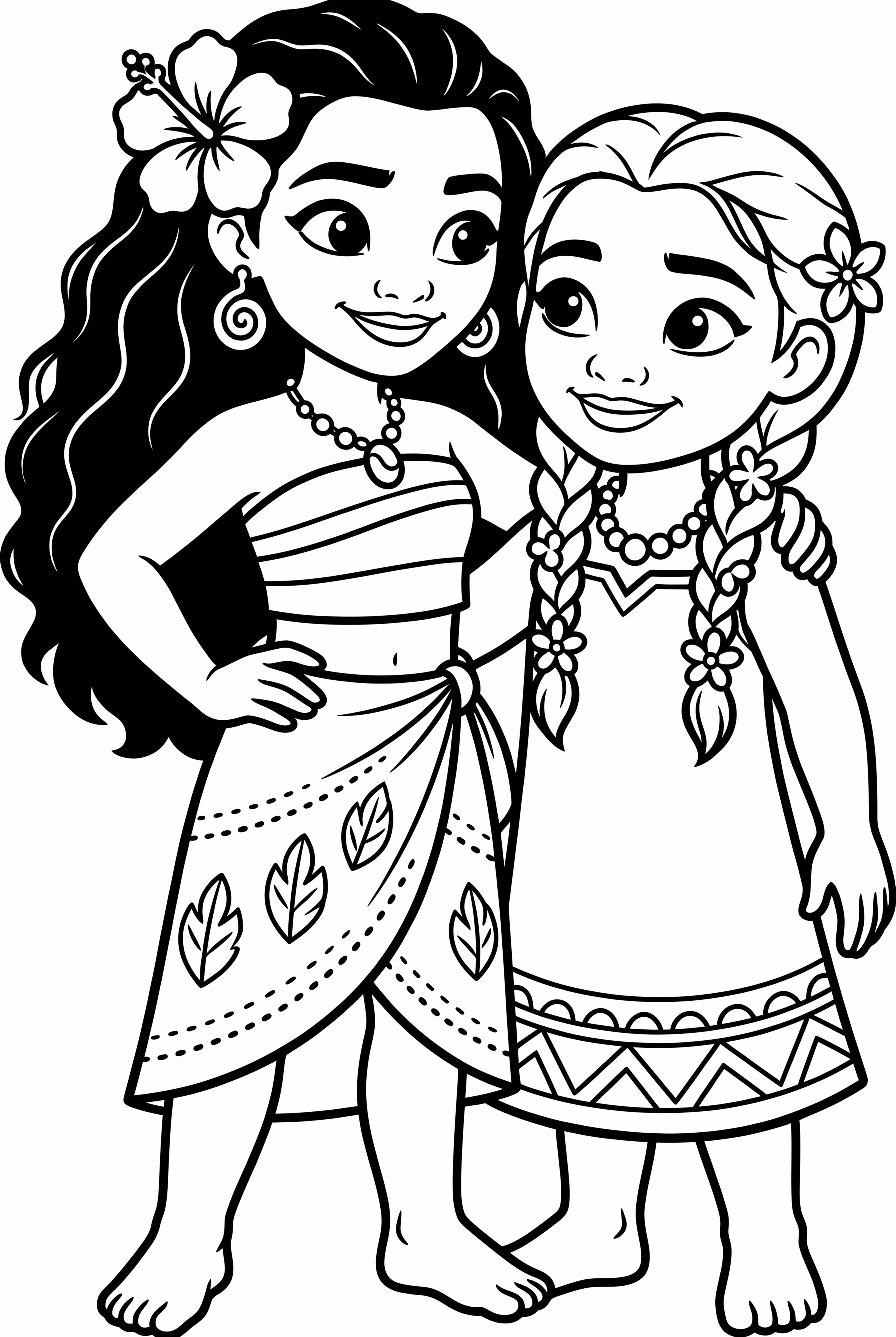 Moana and her family on the island