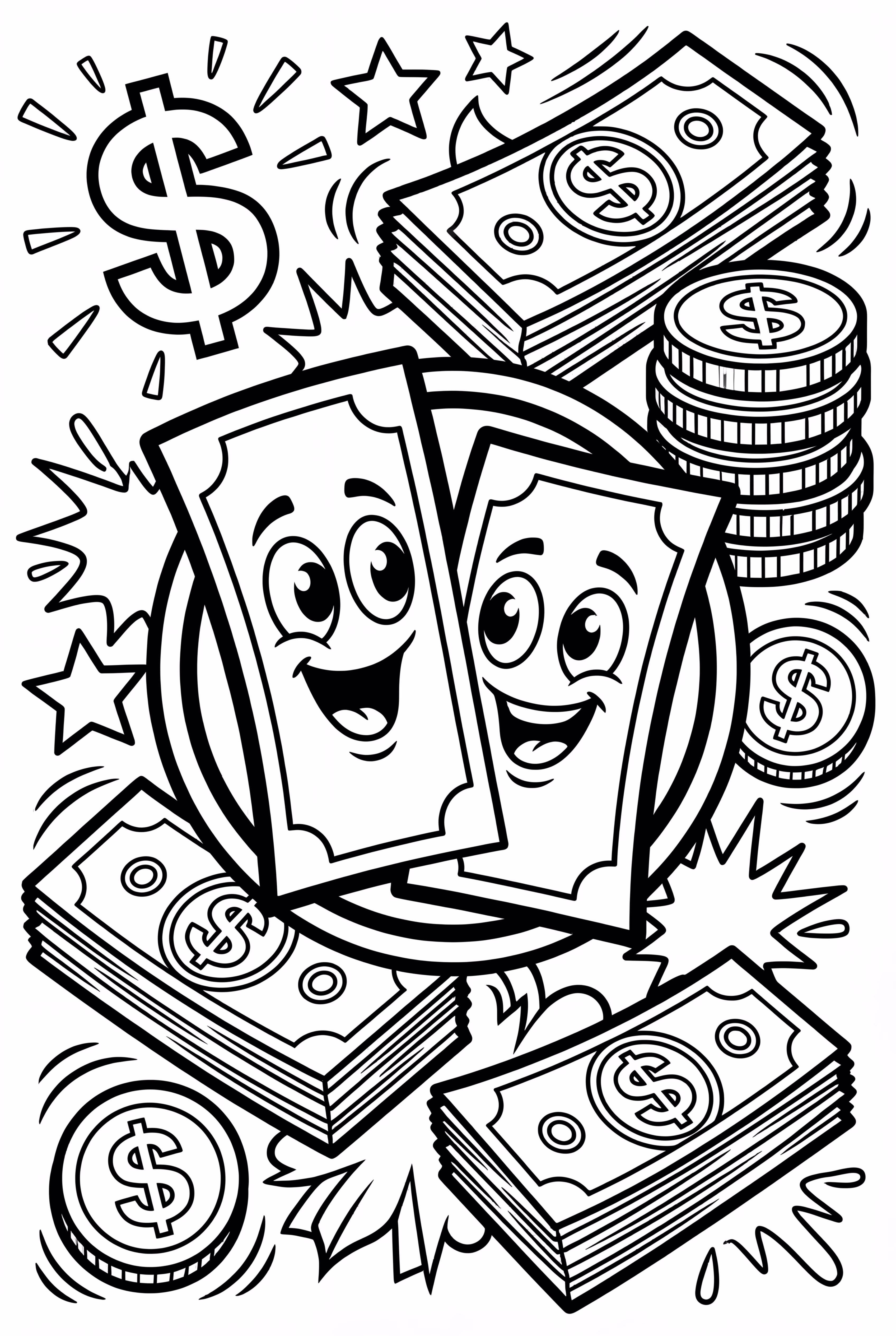 Money Themed Graffiti Collage