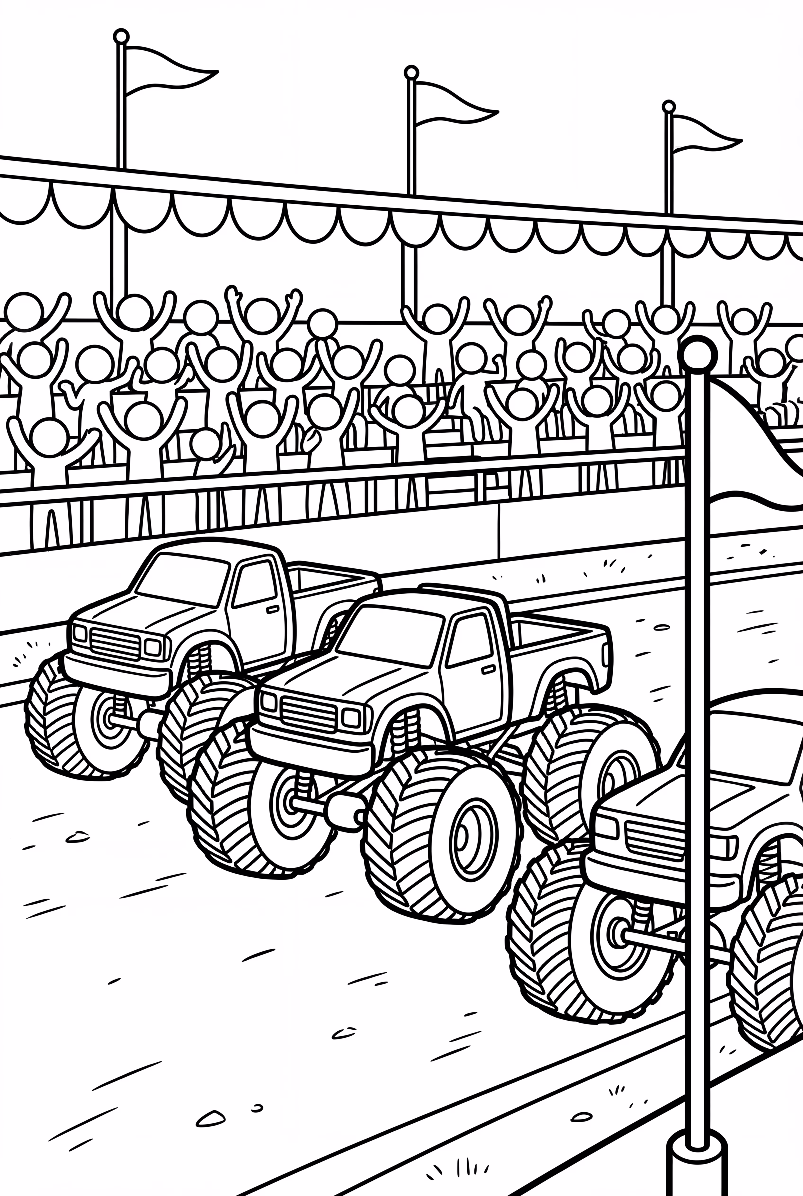 Monster Jam Finale With Three Monster Trucks