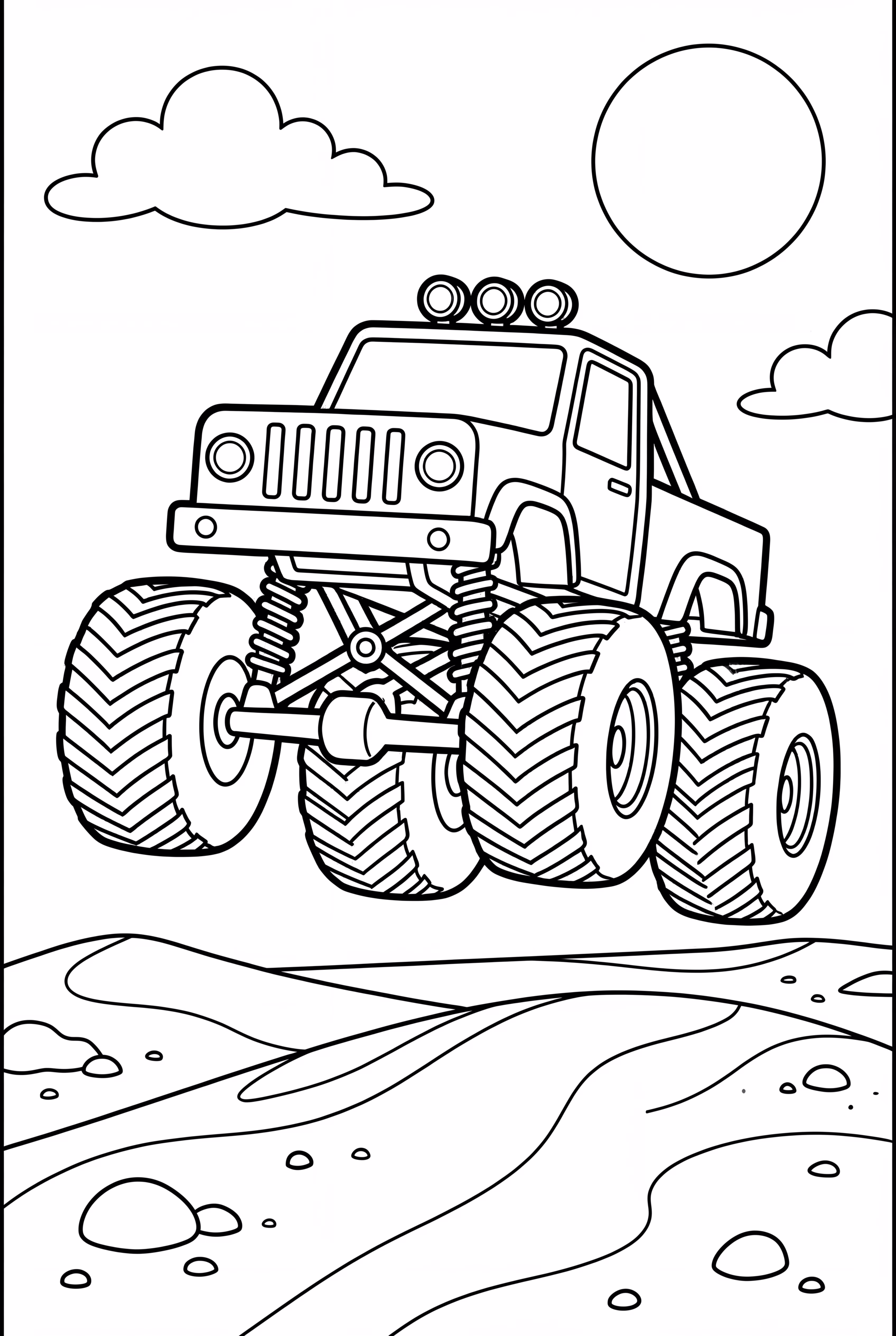 Monster Jam Truck At Sunset