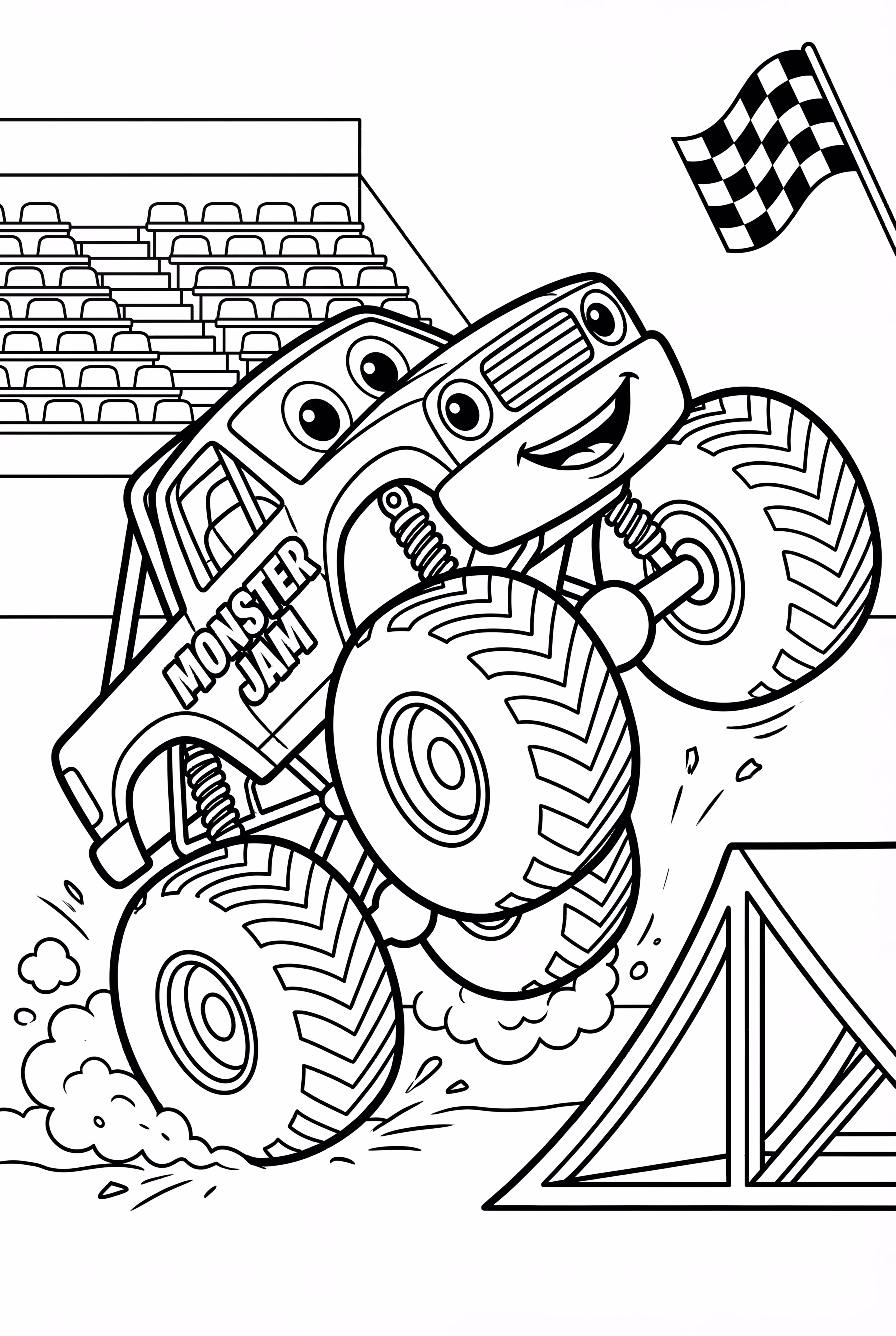 Monster Jam Truck Doing A Wheelie