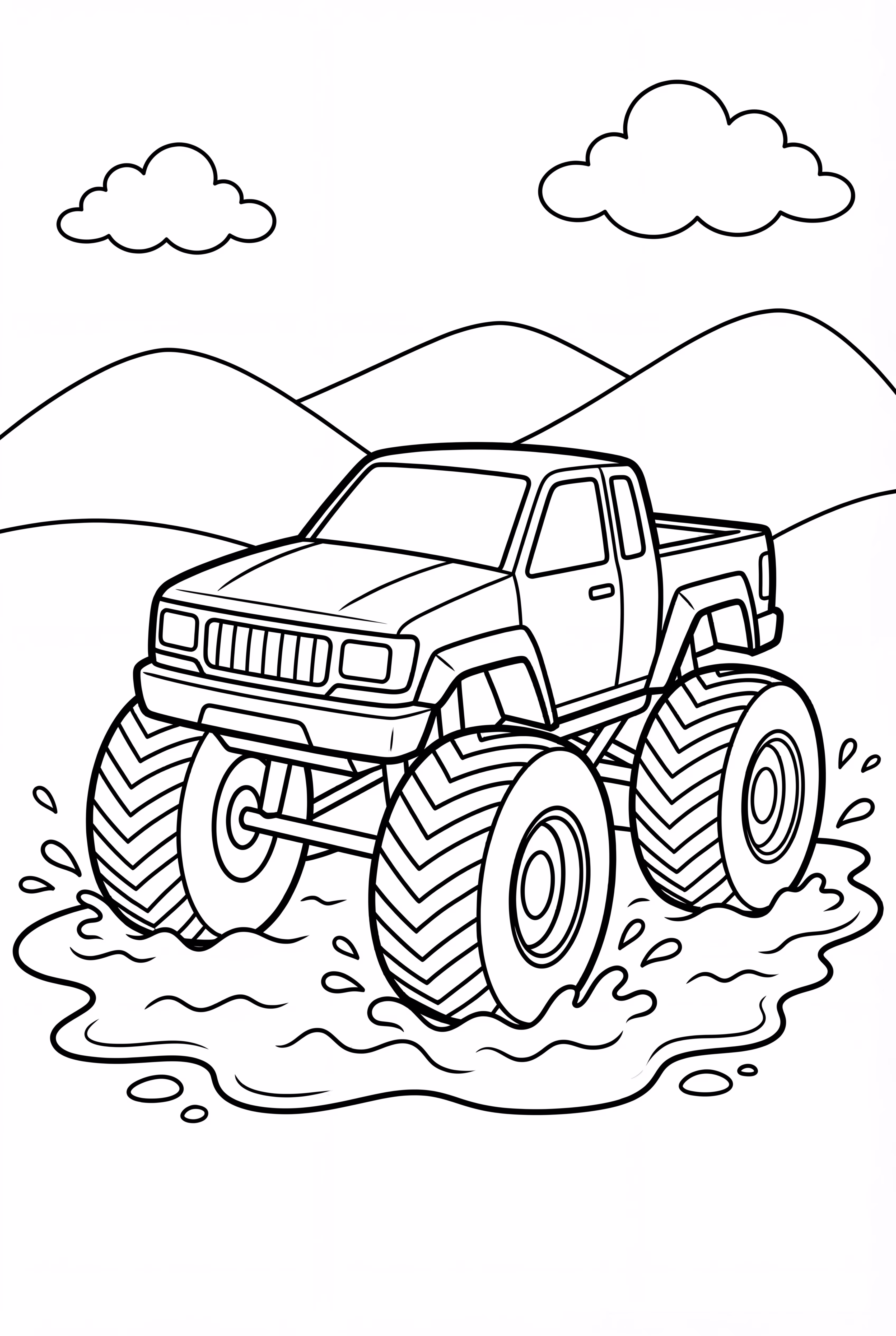 Monster Jam Truck Driving Through Mud