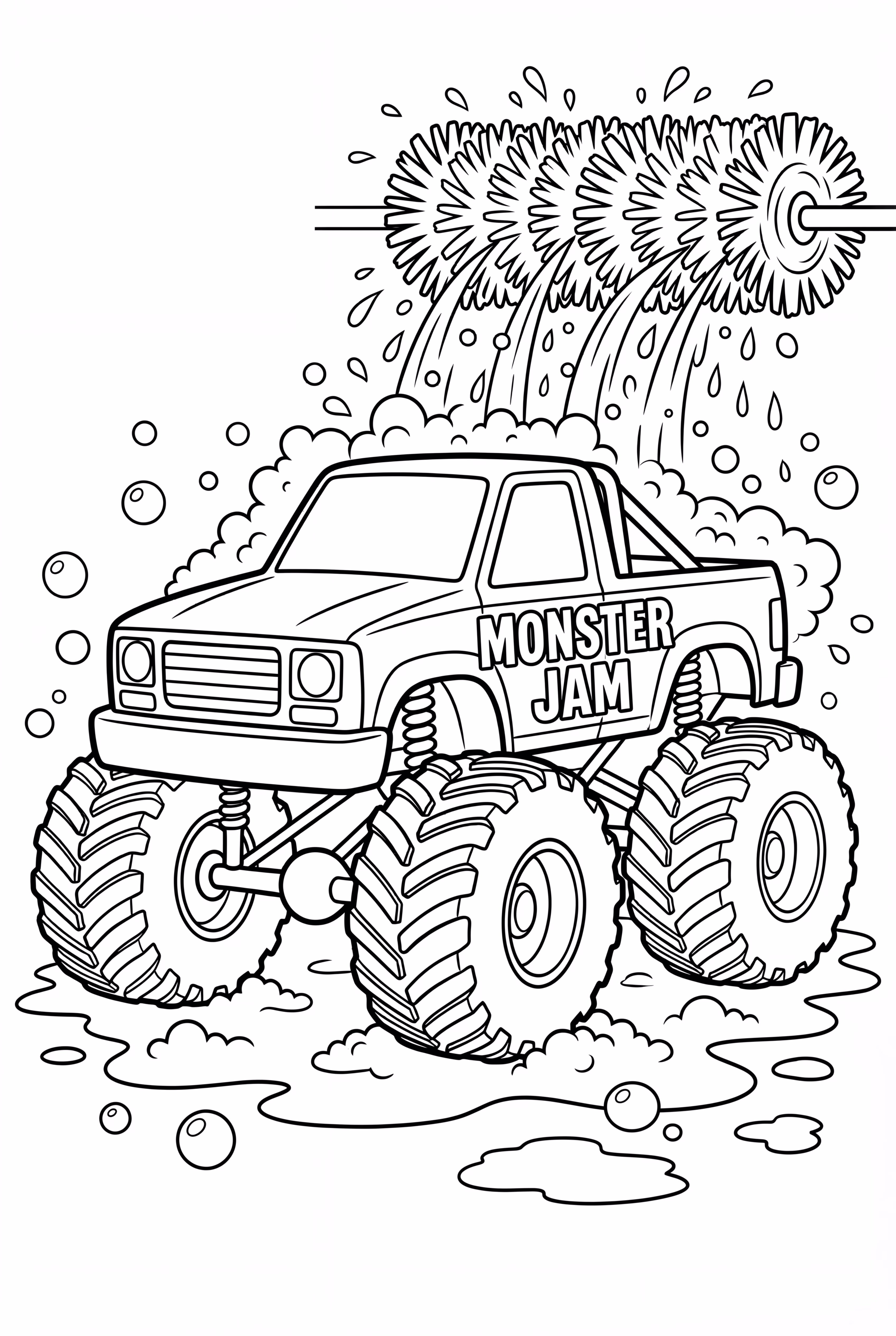 Monster Jam Truck Getting A Wash
