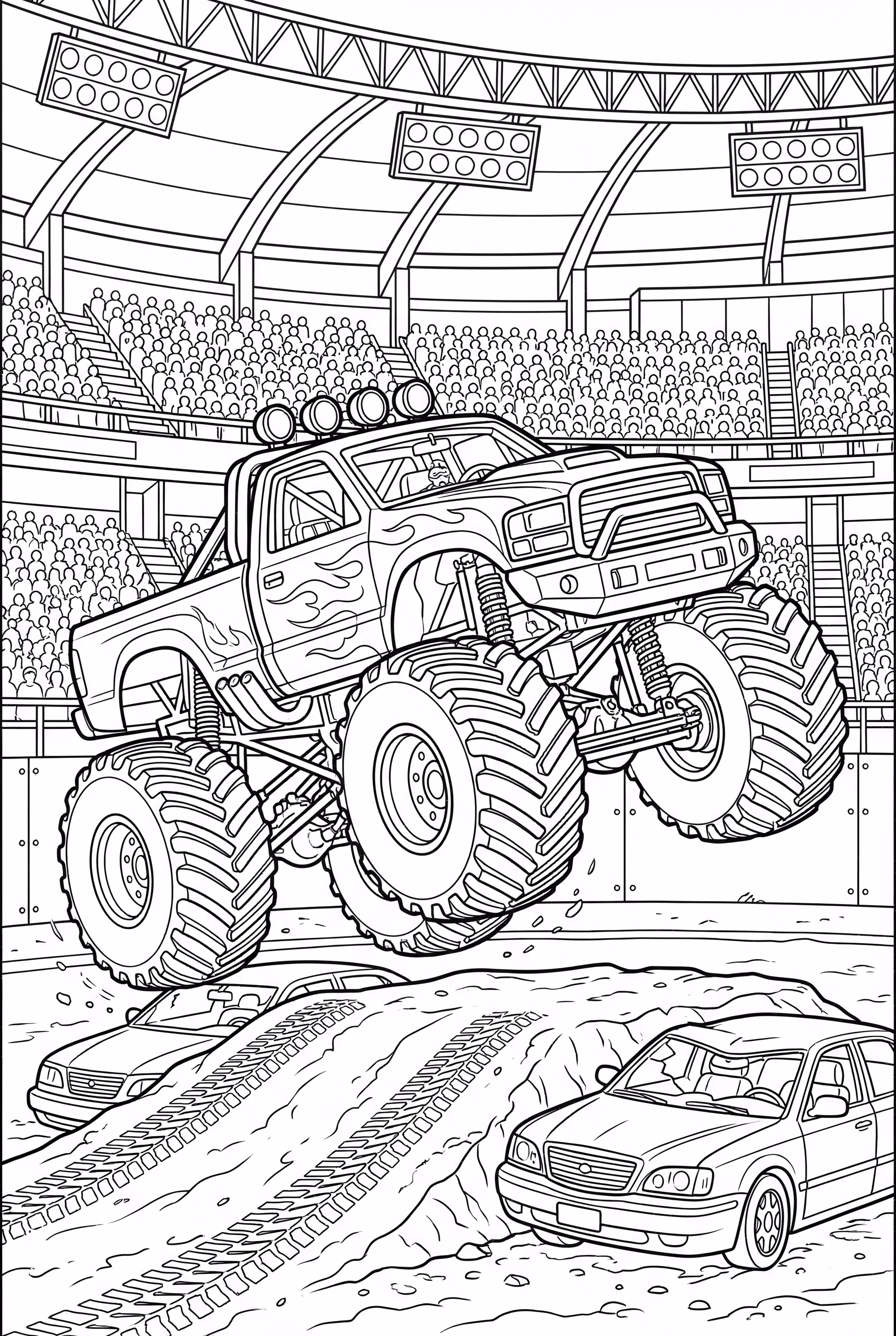 Monster Jam Truck In A Huge Stadium