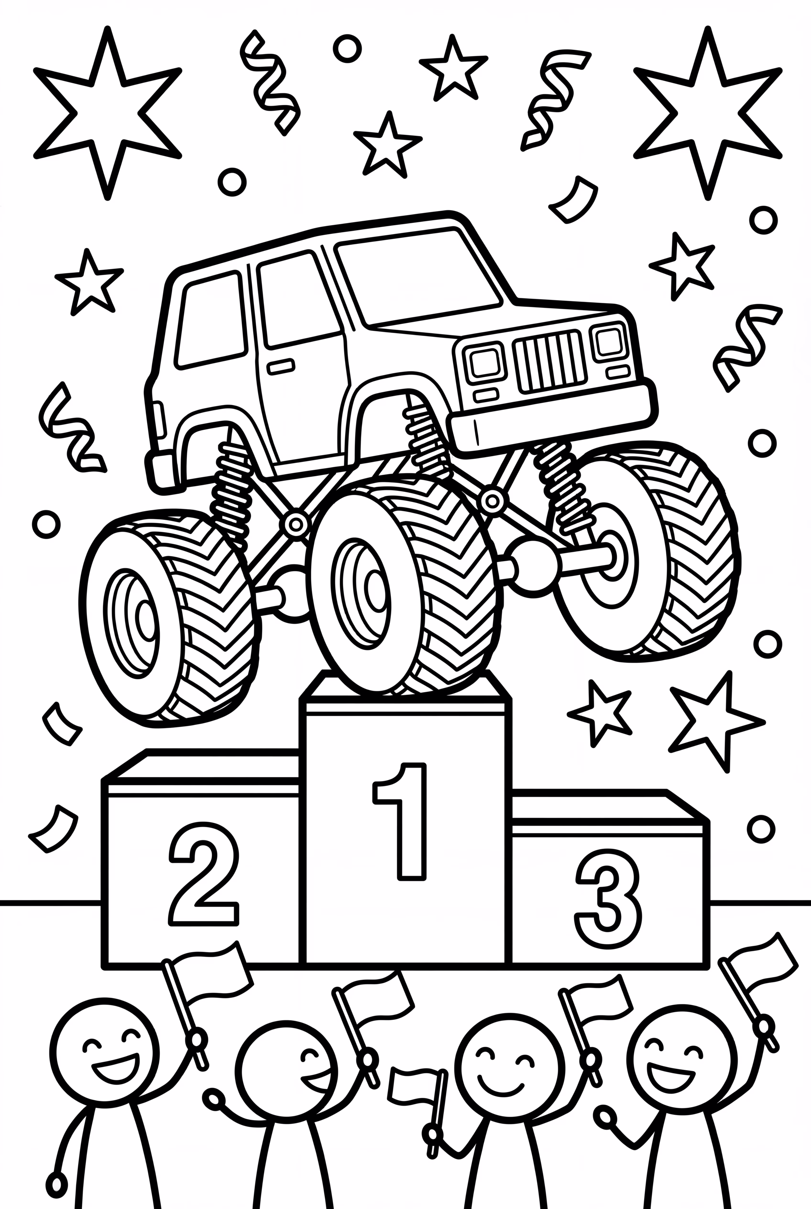 Monster Jam Truck On The Podium