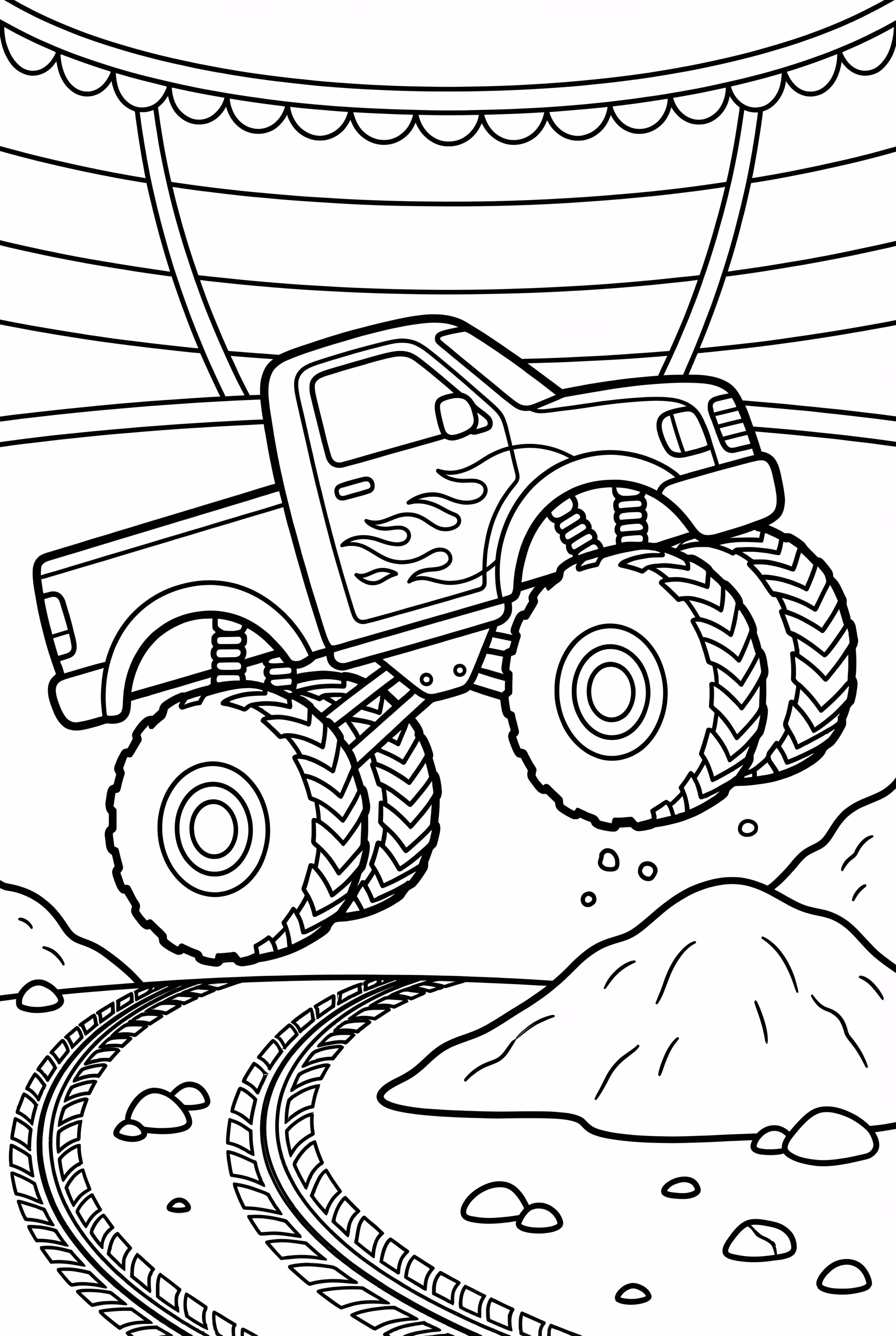 Monster Jam Truck With Flames On The Side