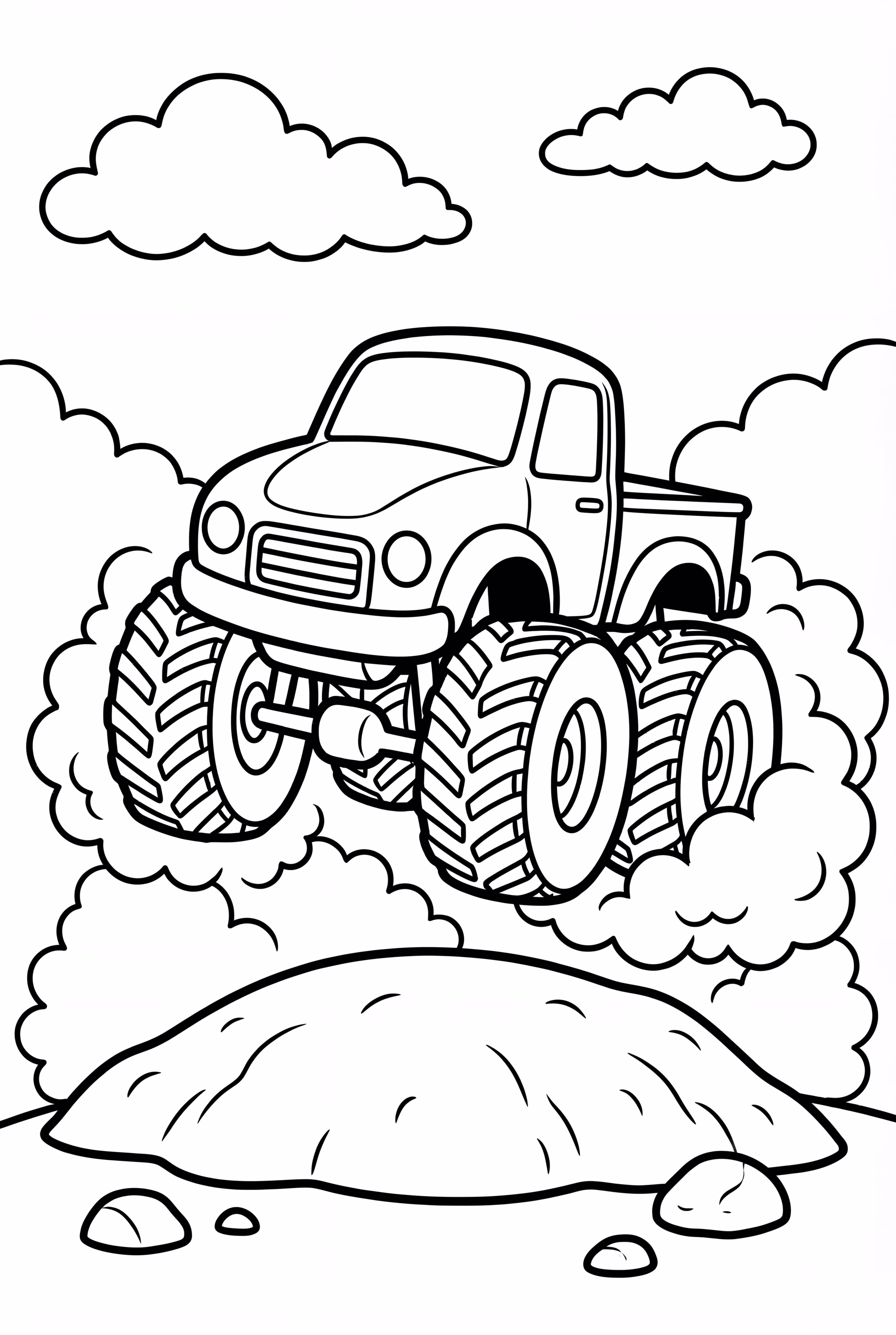 Monster Truck Kicking Up Dirt