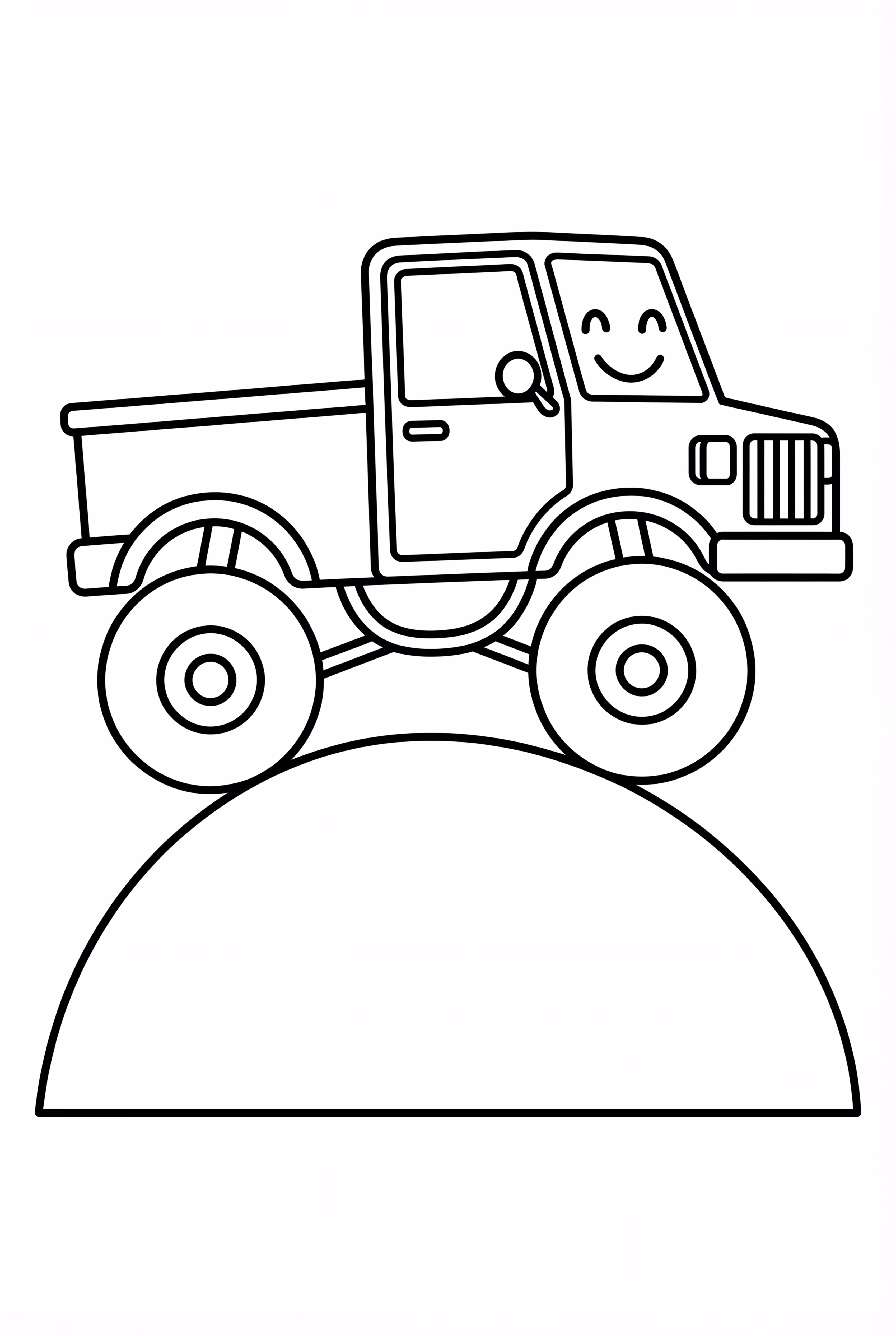 怪獸卡車在小山丘上