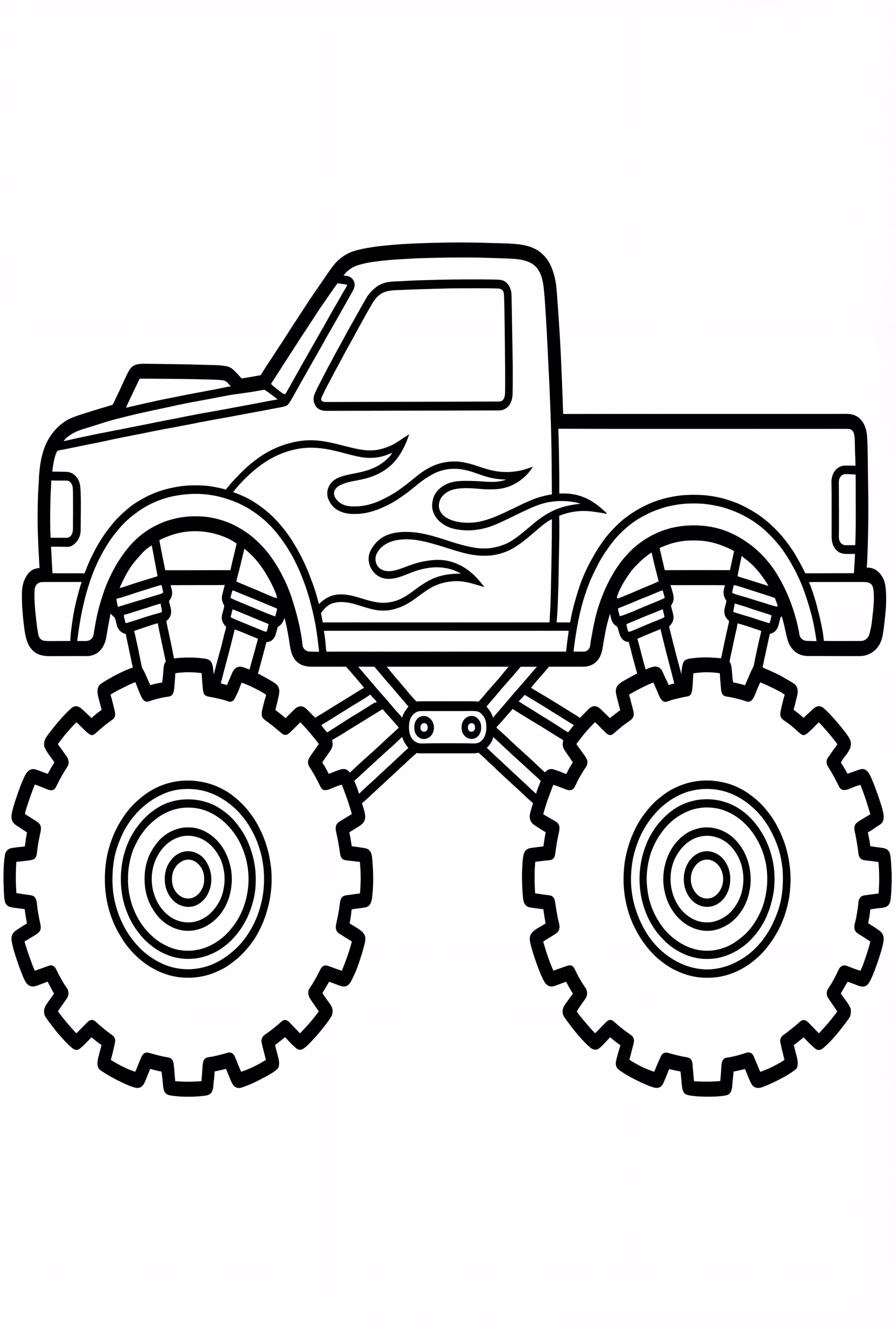 Monster Truck With Flame Decals