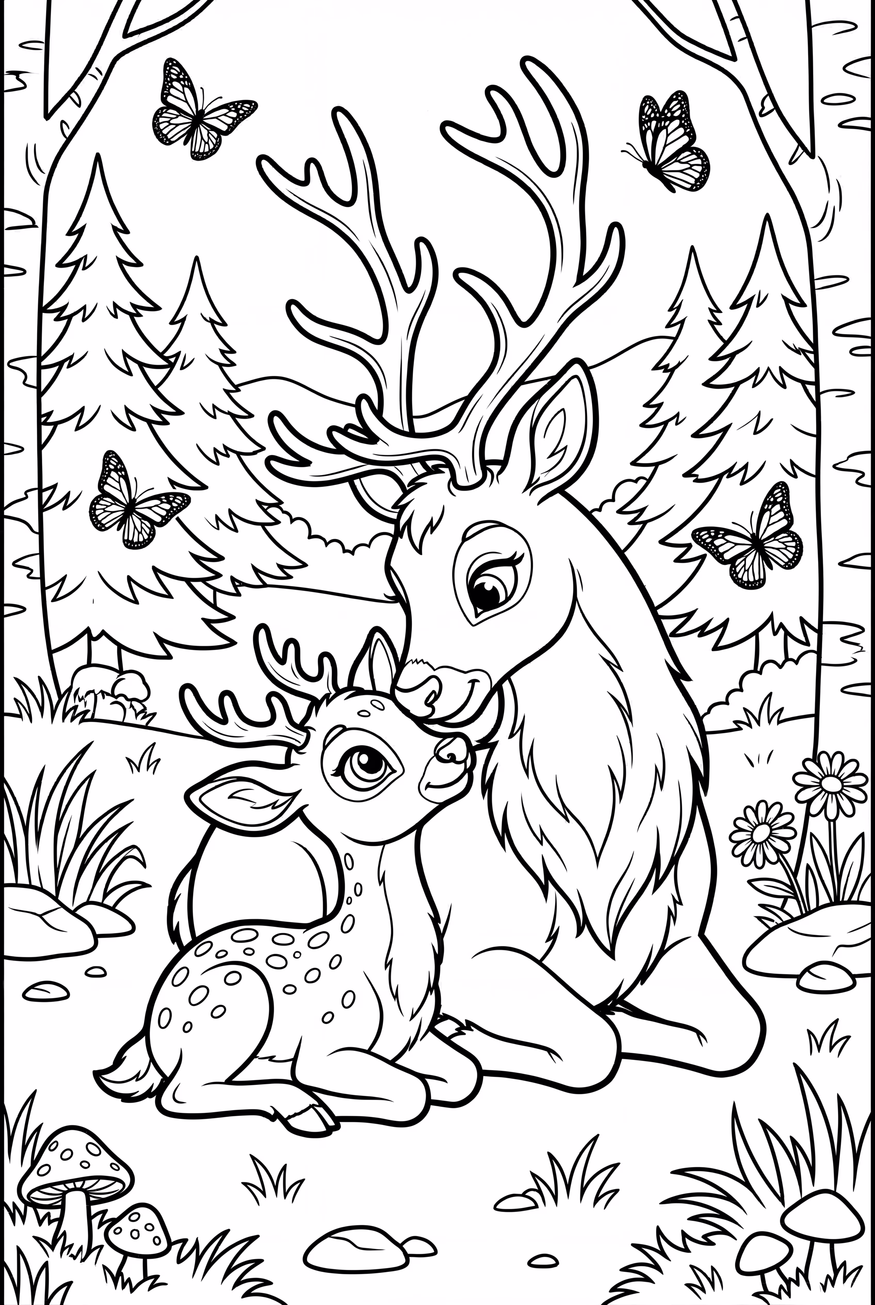 mother and baby reindeer