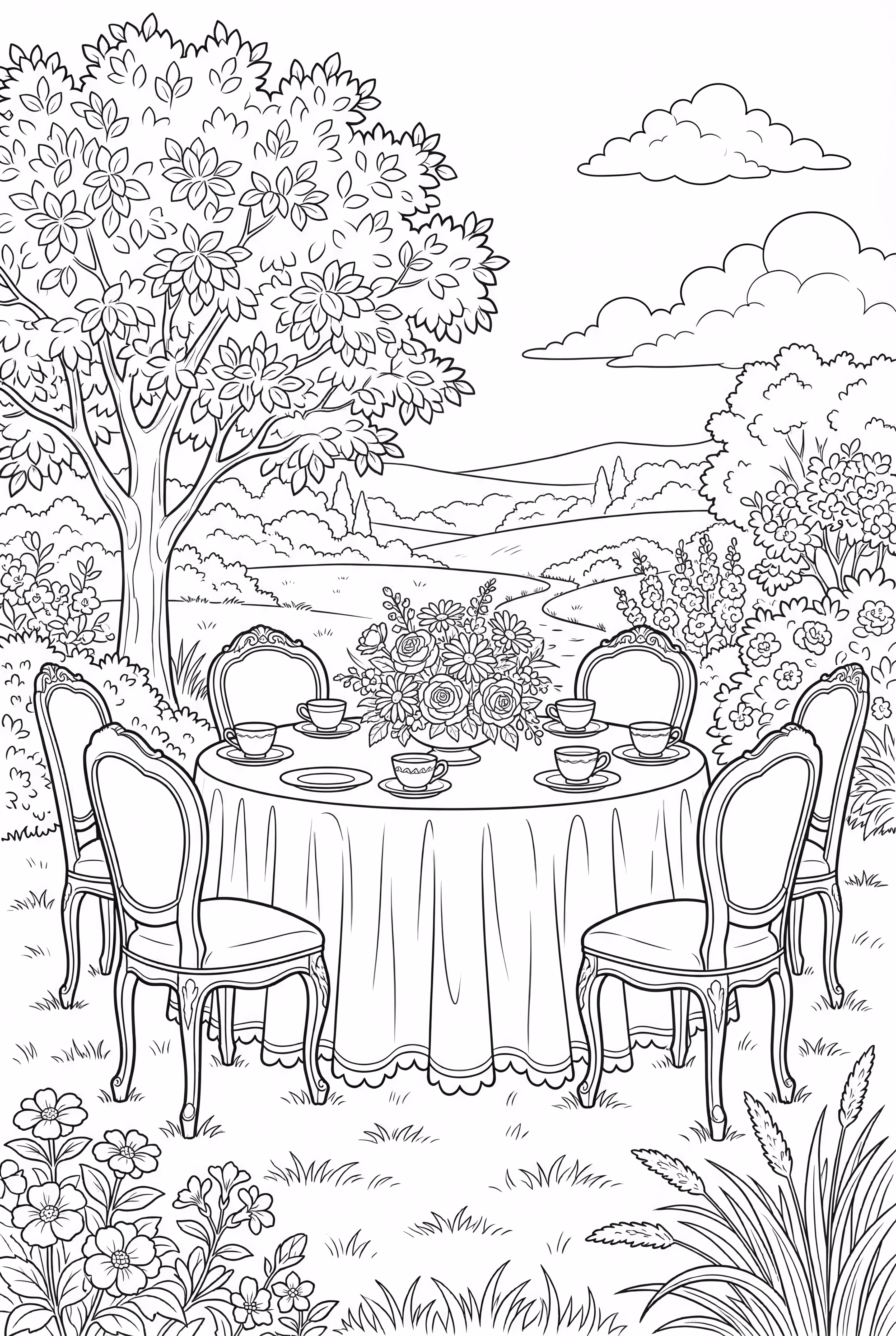 母亲节后院茶会与花卉中心装饰