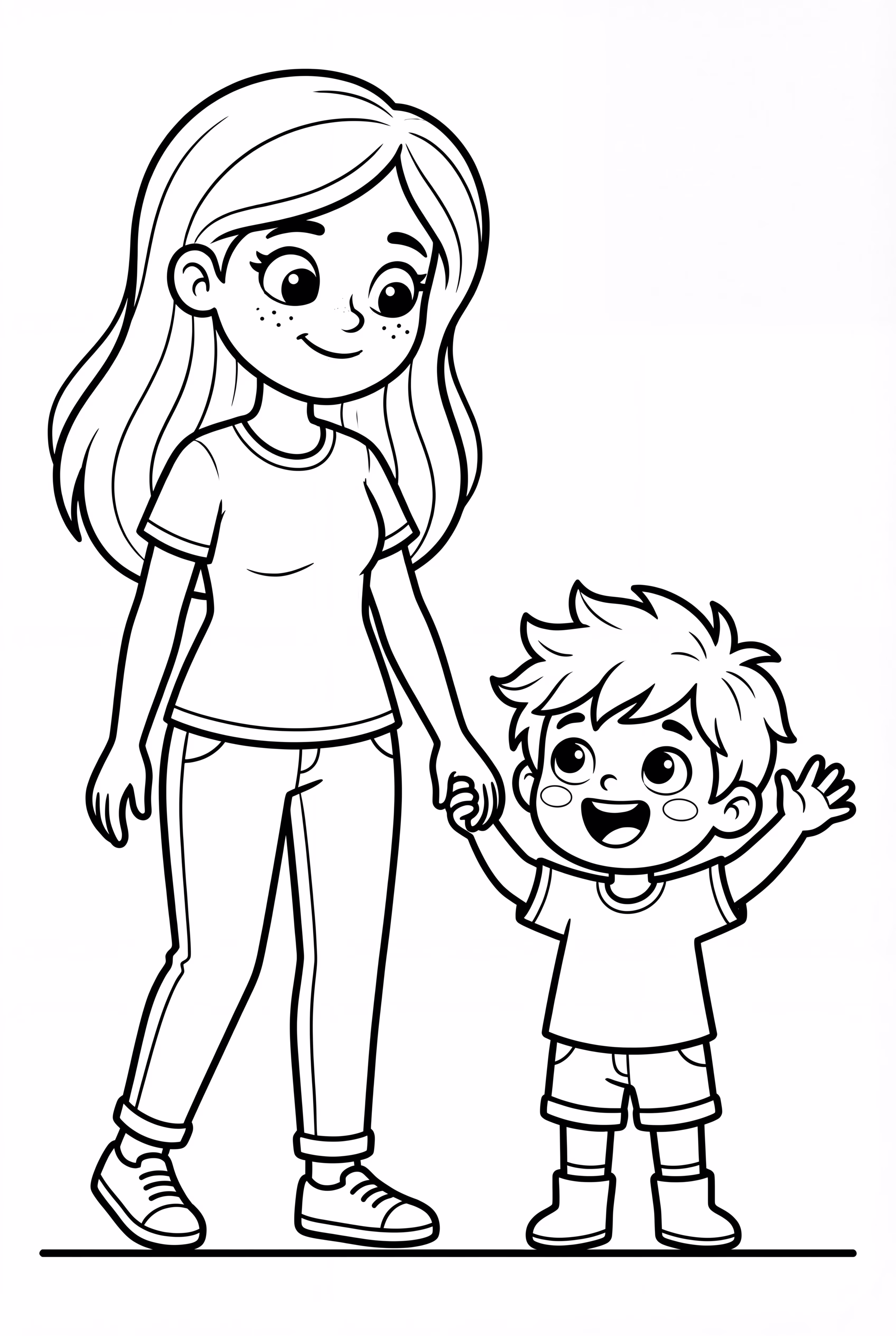 Retrato Familiar do Dia das Mães com Mamãe e Criança