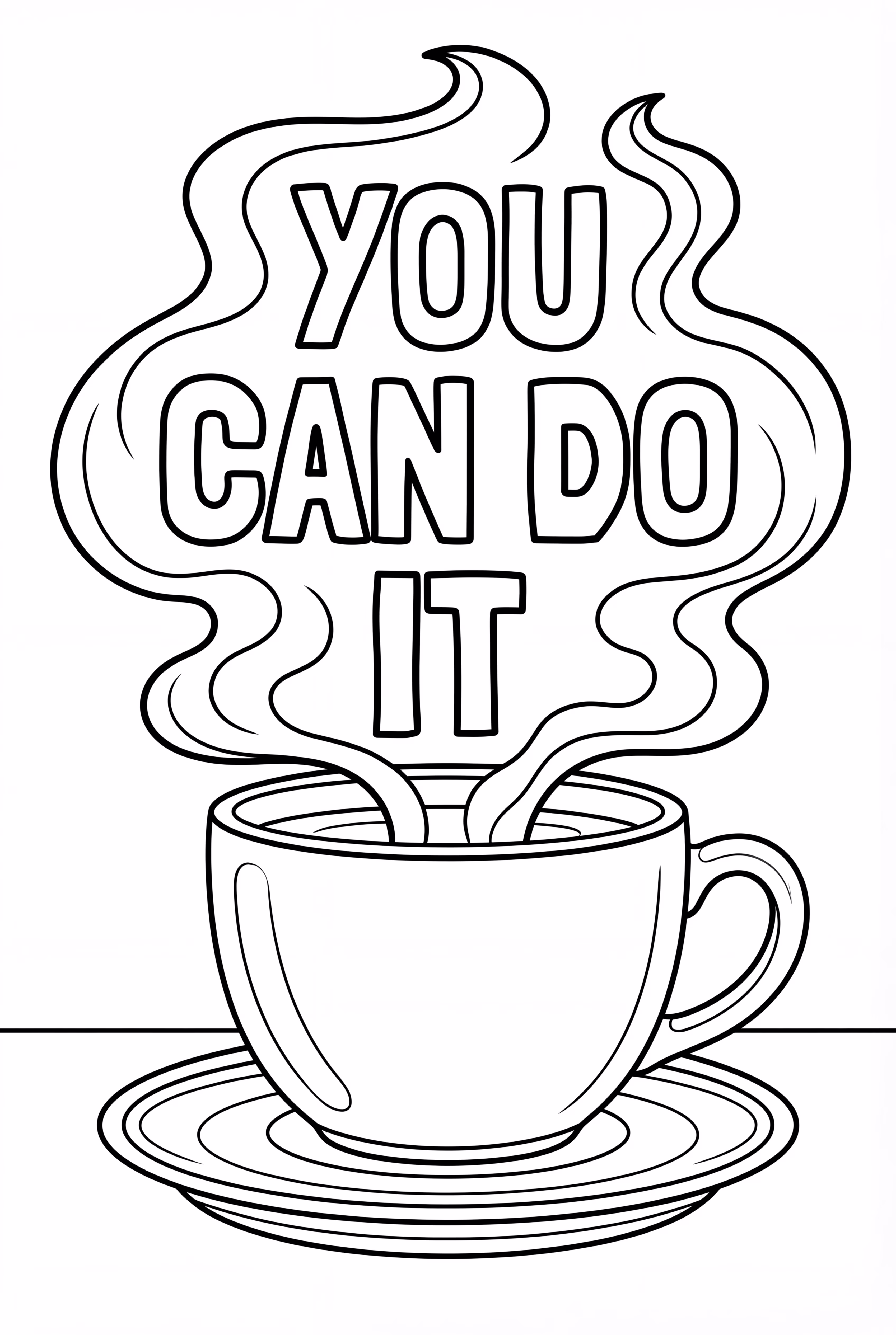 Citation Motivante dans la Vapeur d'une Tasse de Café