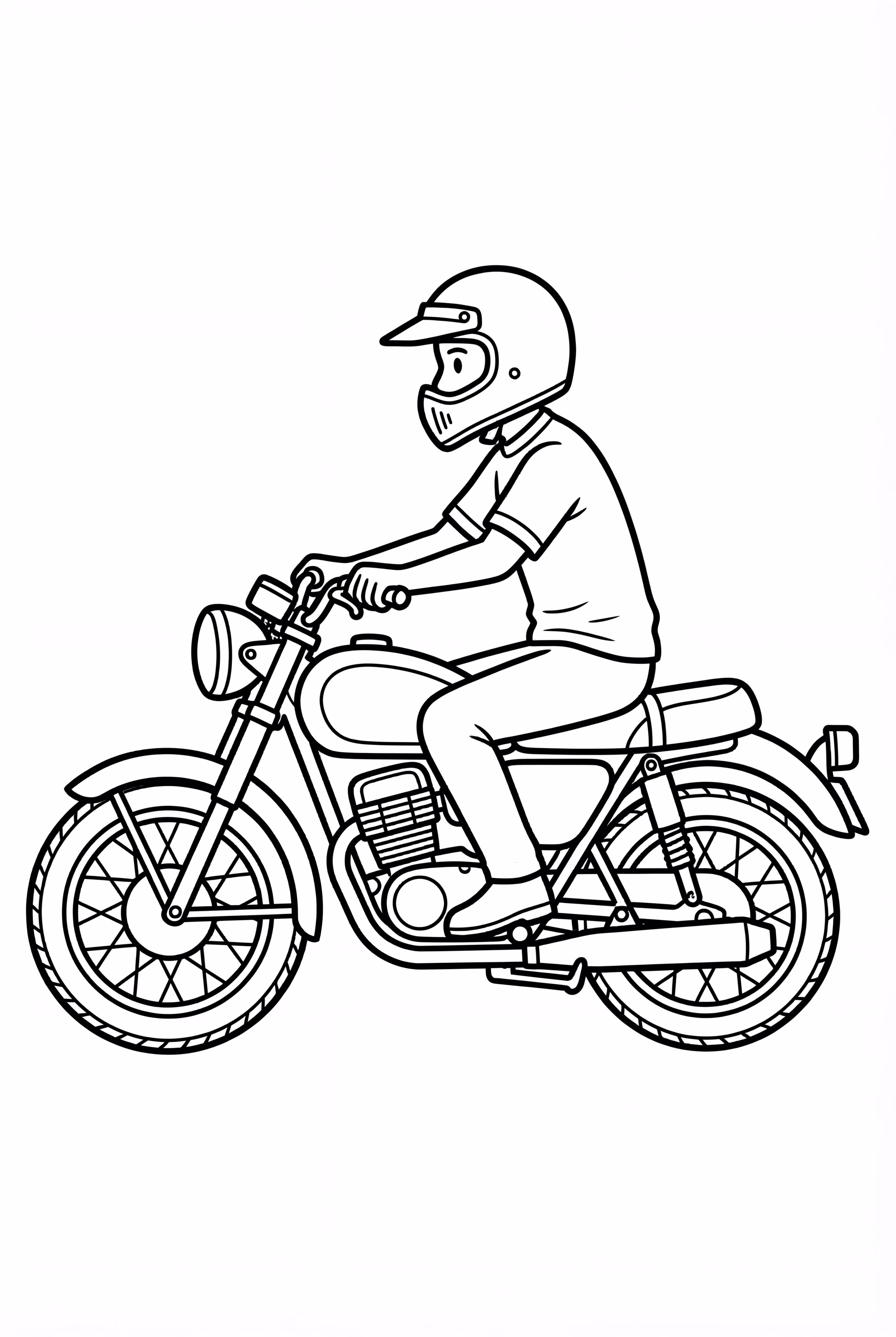 Motorcycle Rider Wearing a Helmet