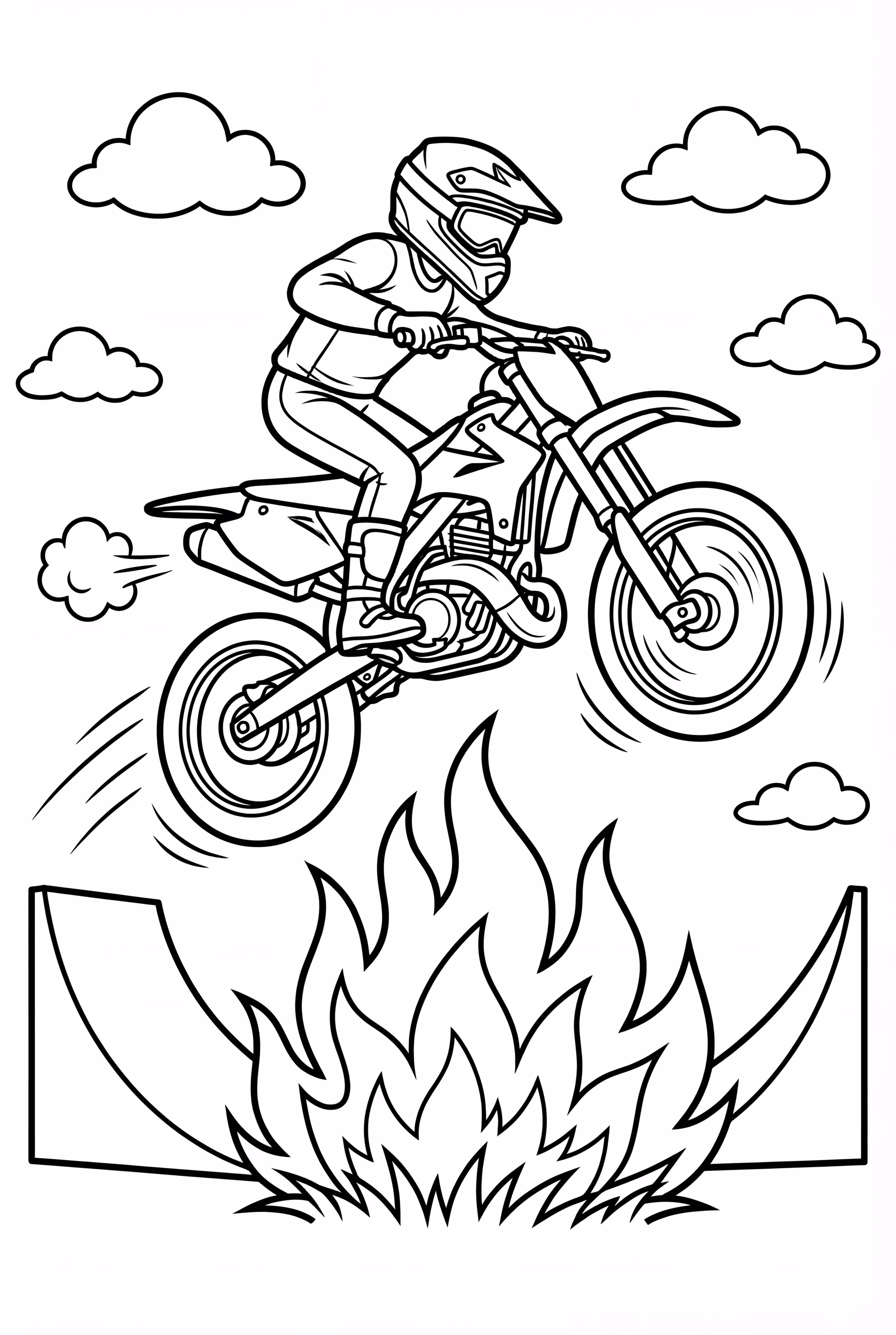 摩托车特技跳火