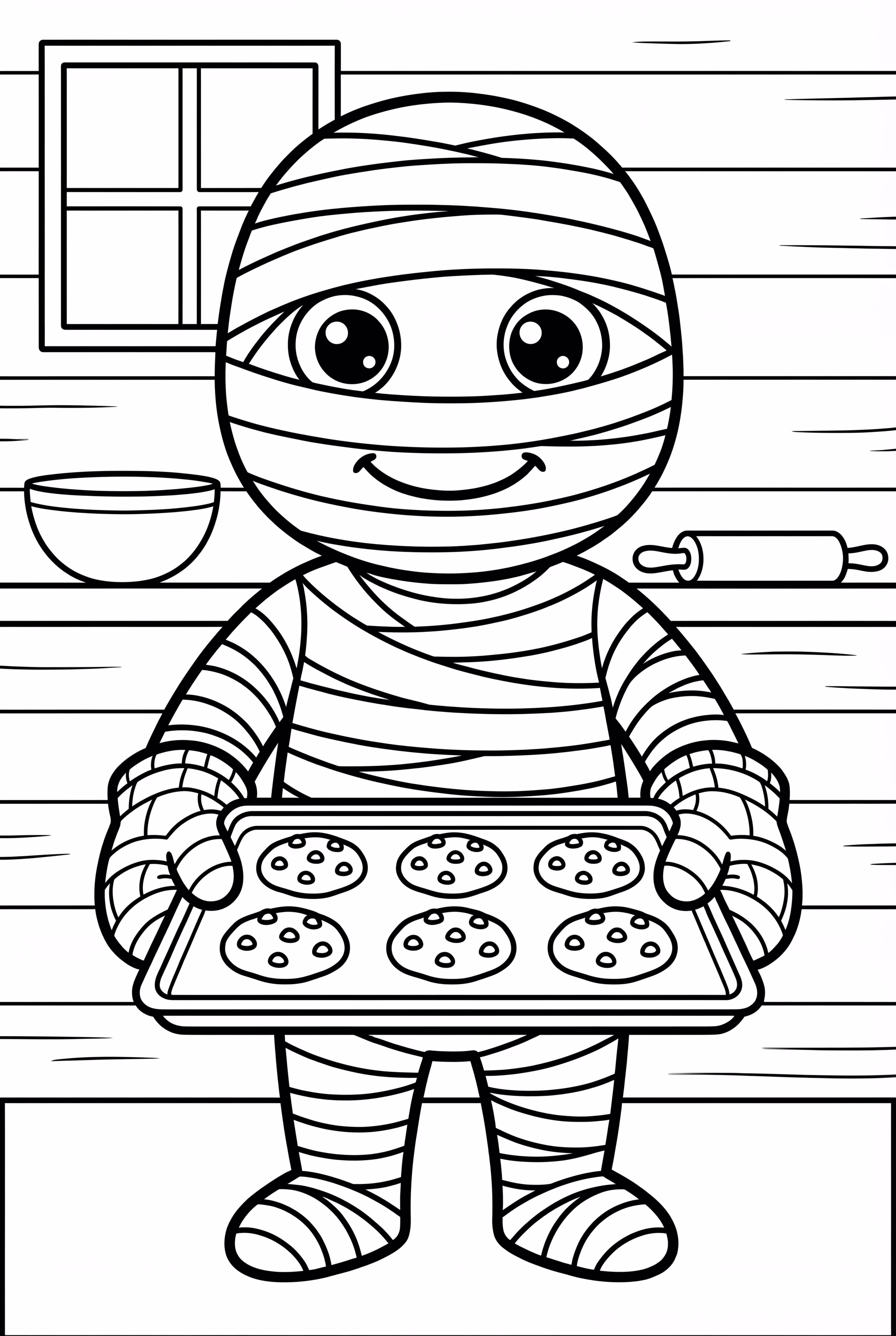 Mummy Baker Holding A Tray Of Cookies