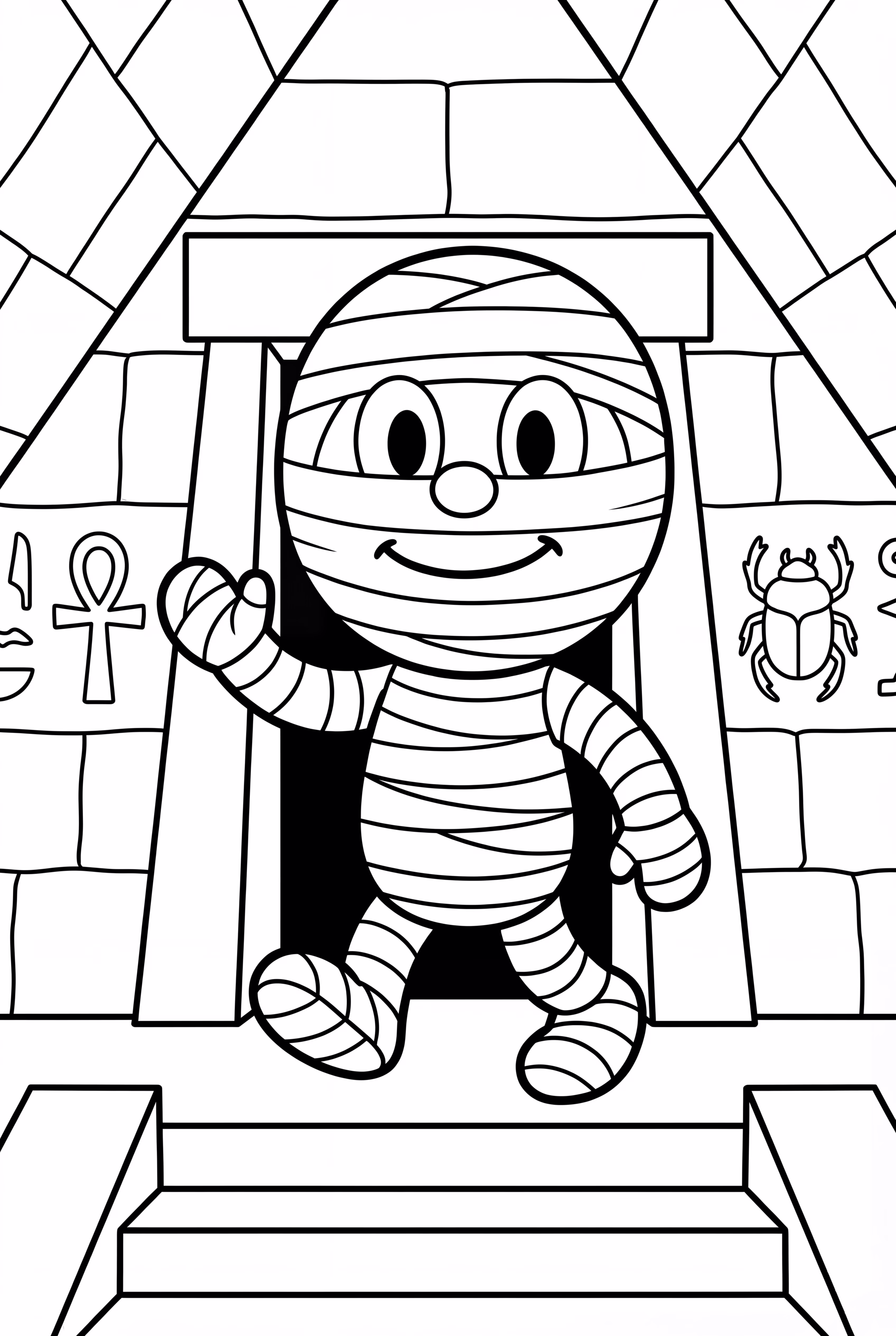 피라미드 내부를 탐험하는 미라