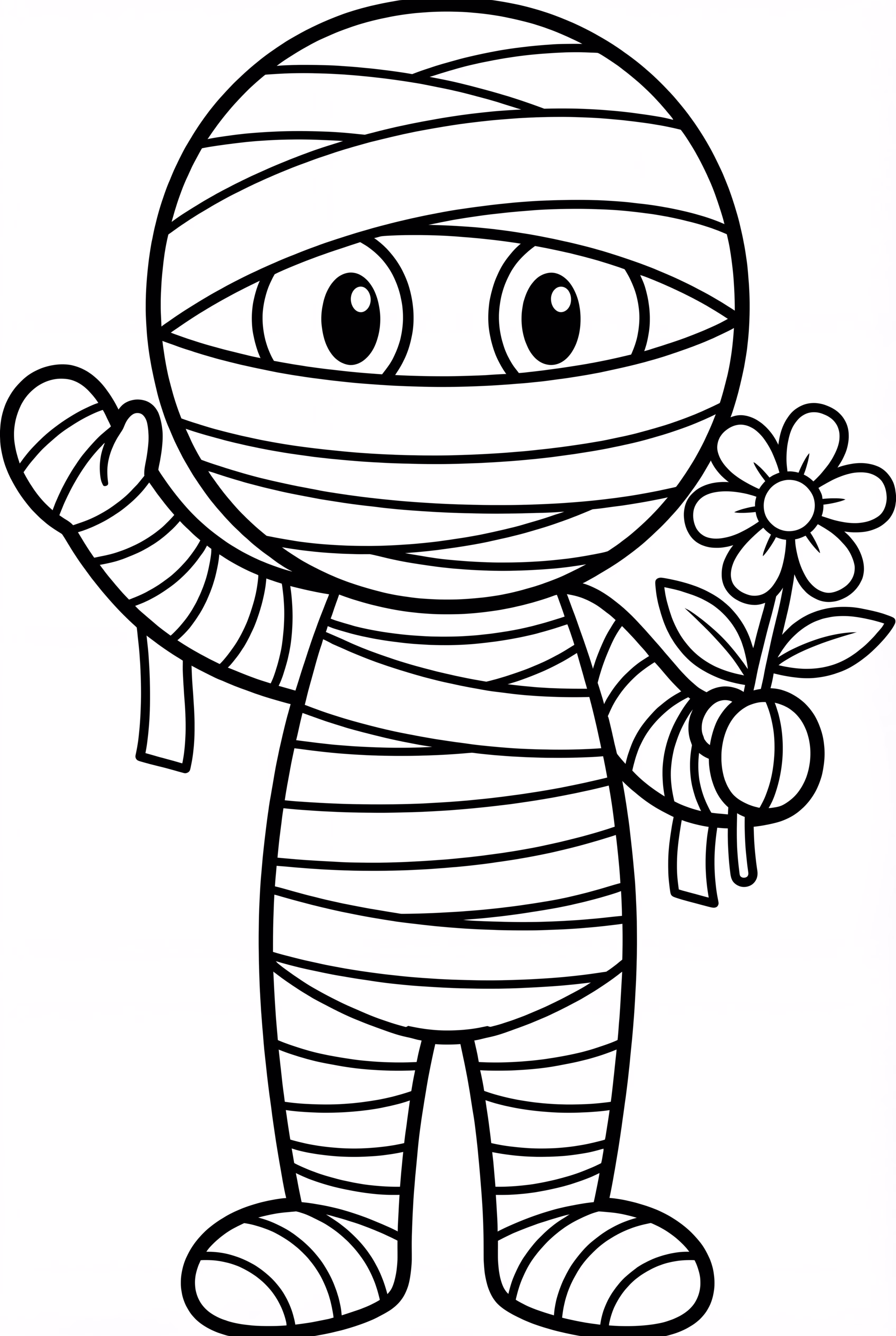 一輪の花を持つミイラ