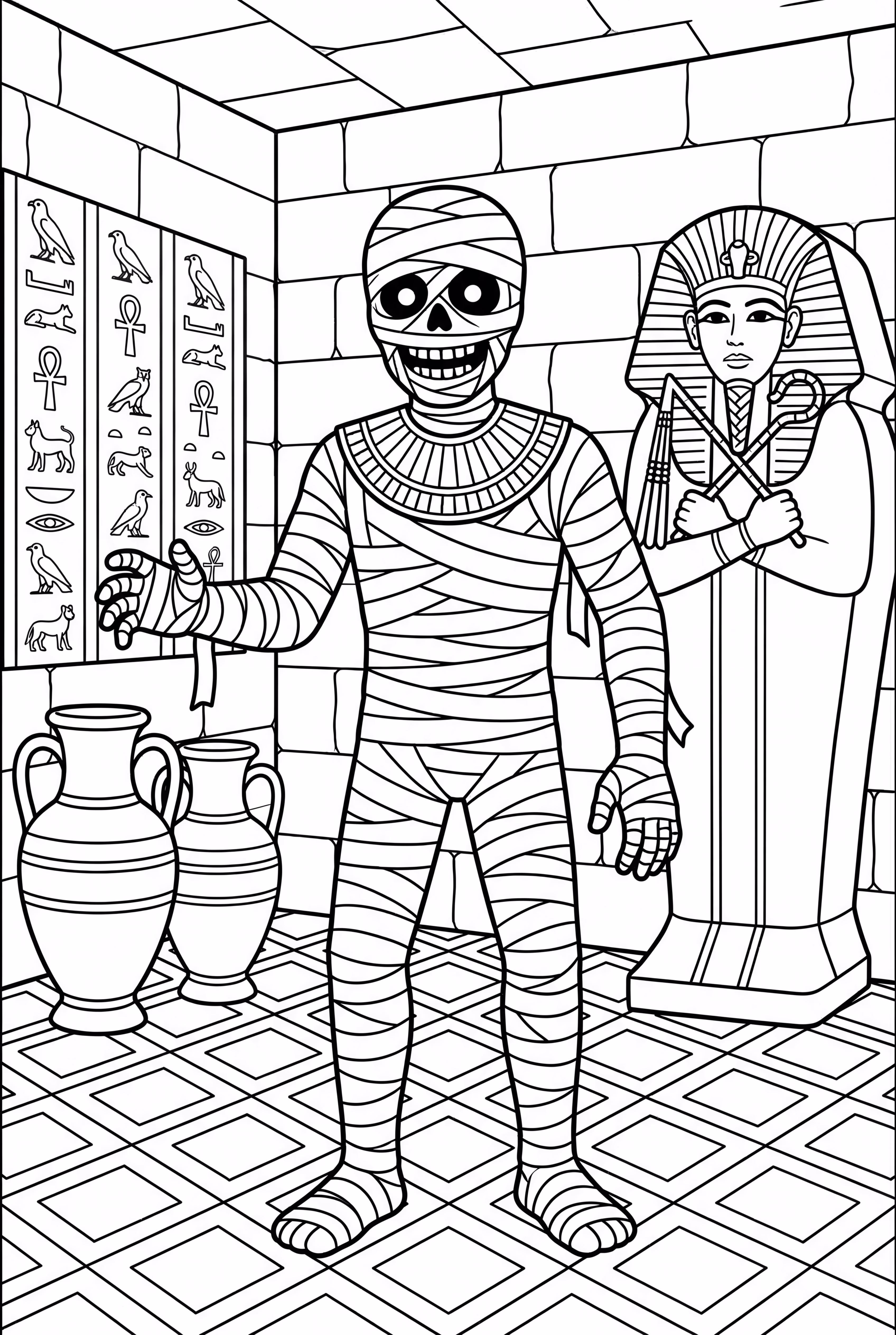 Mummy In A Room Full Of Hieroglyphics