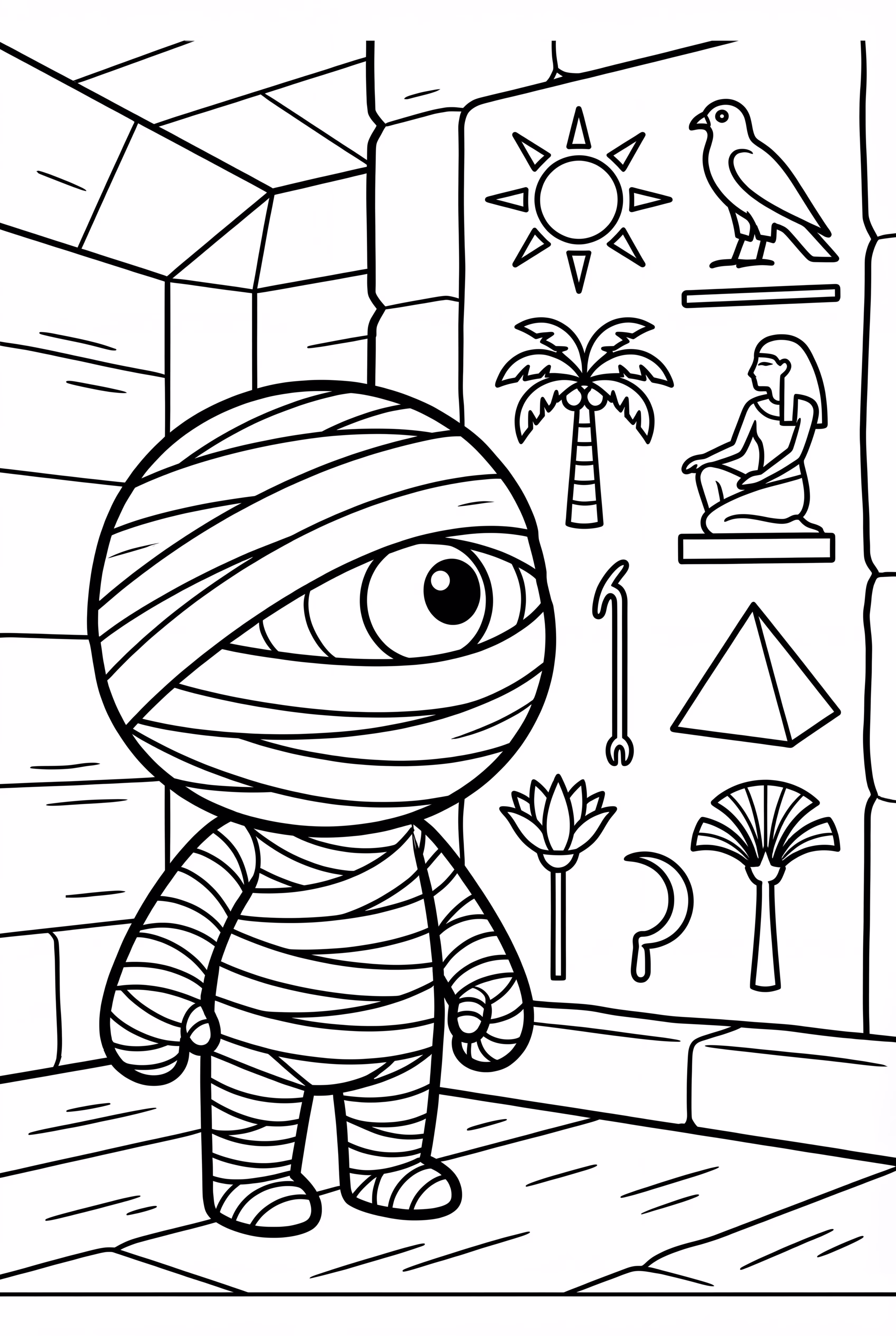 Mummy Looking At Hieroglyphics