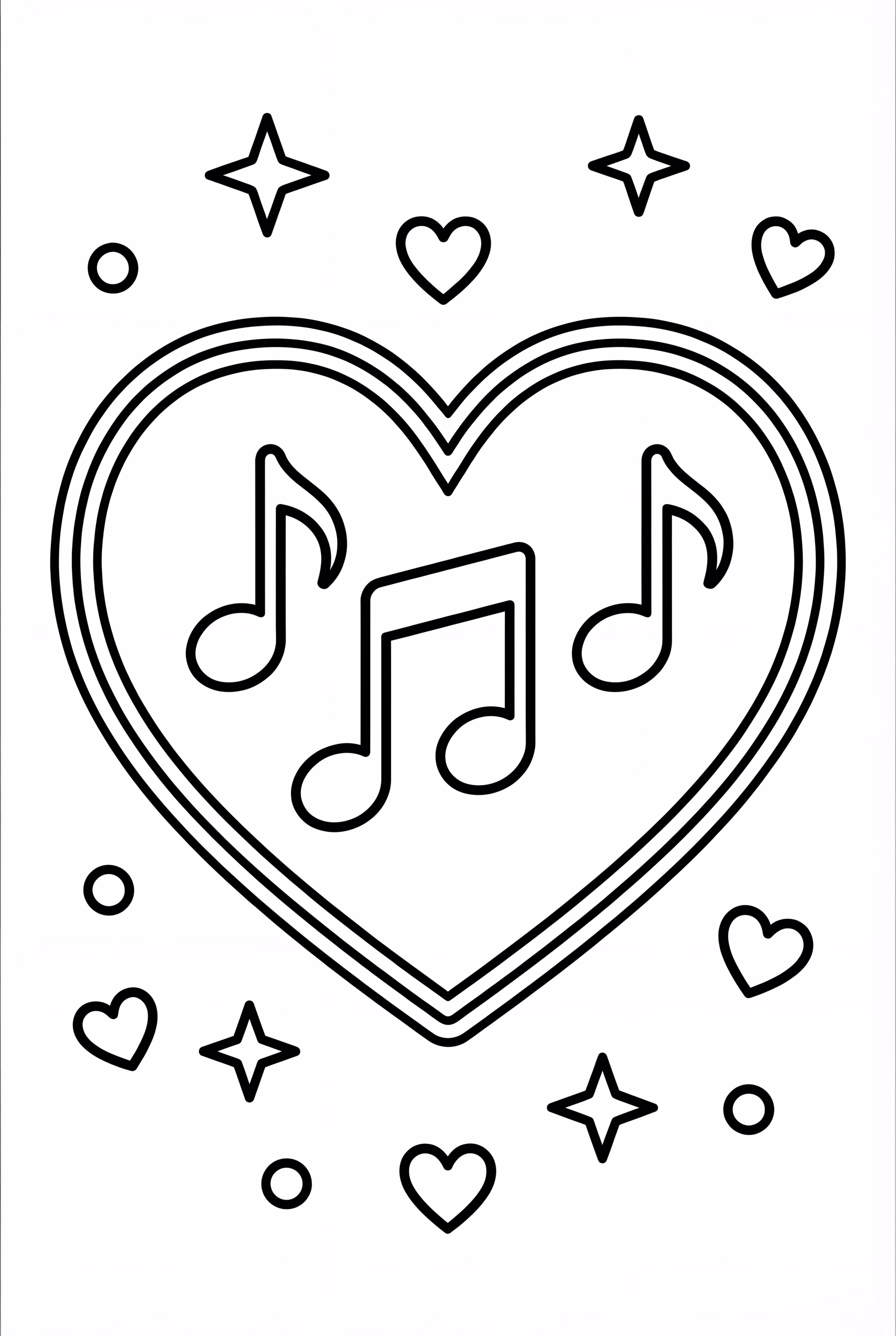 Musical Notes Forming Heart