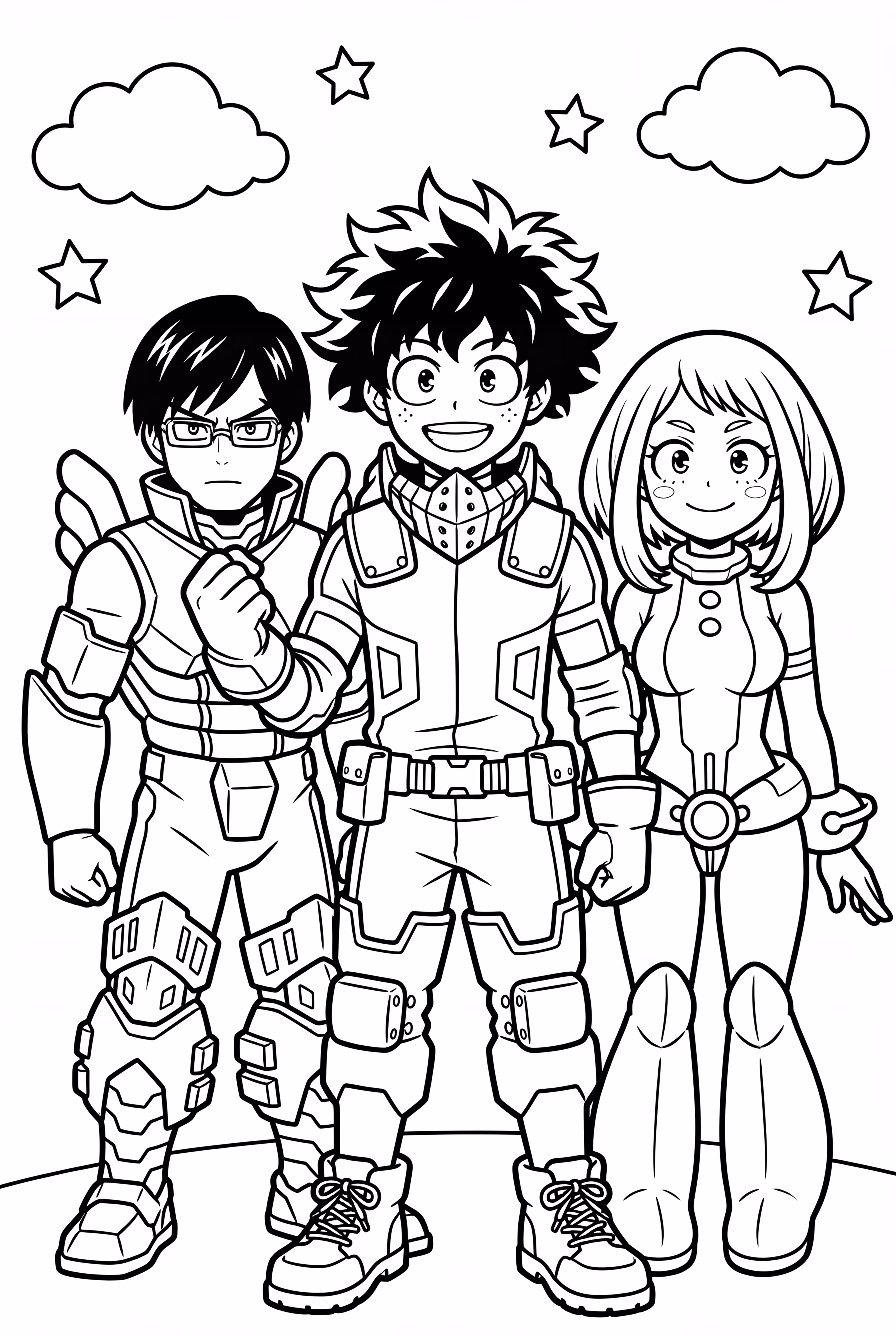 My Hero Academia Deku Iida et Uraraka