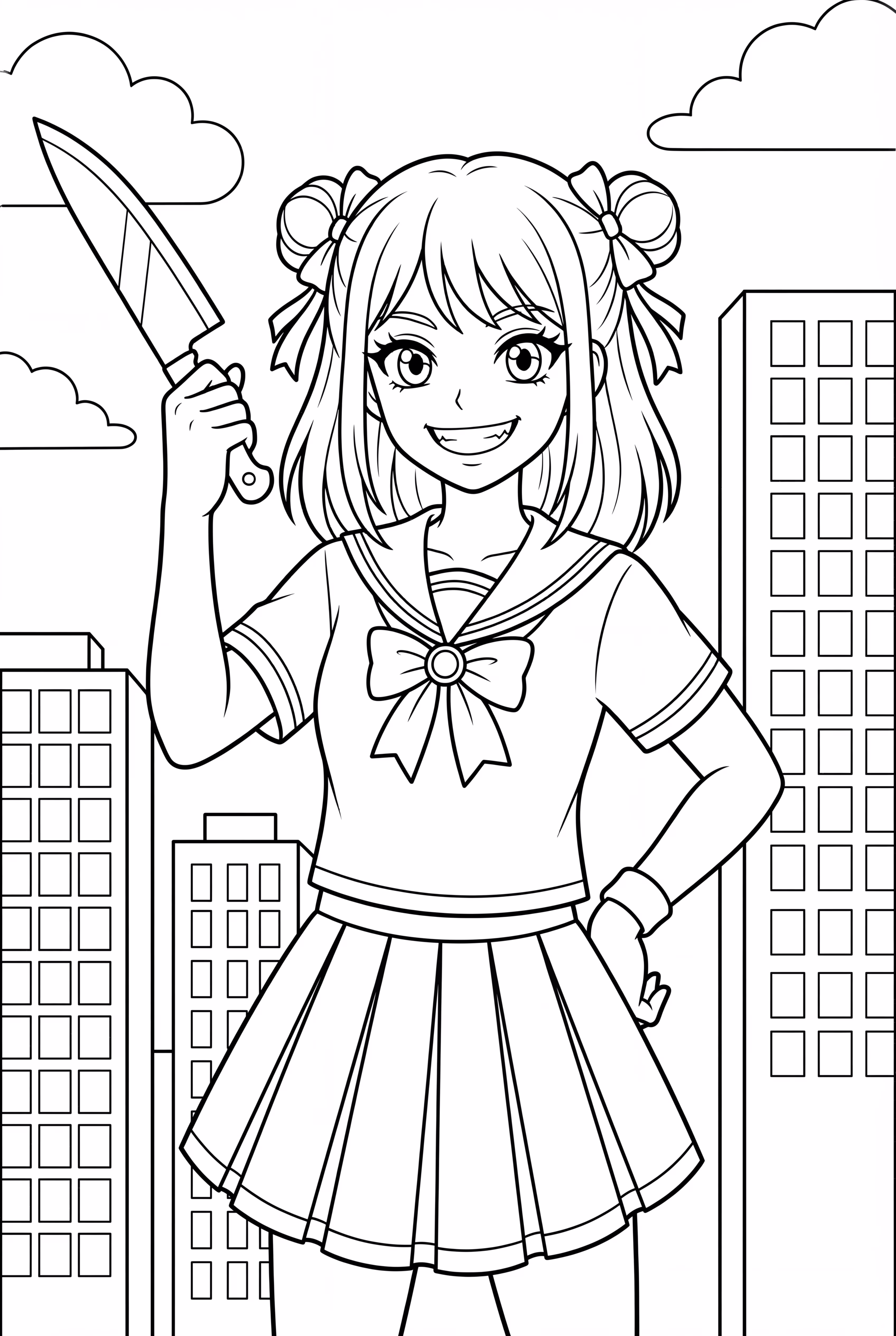 My Hero Academia Toga mit ihrem Messer