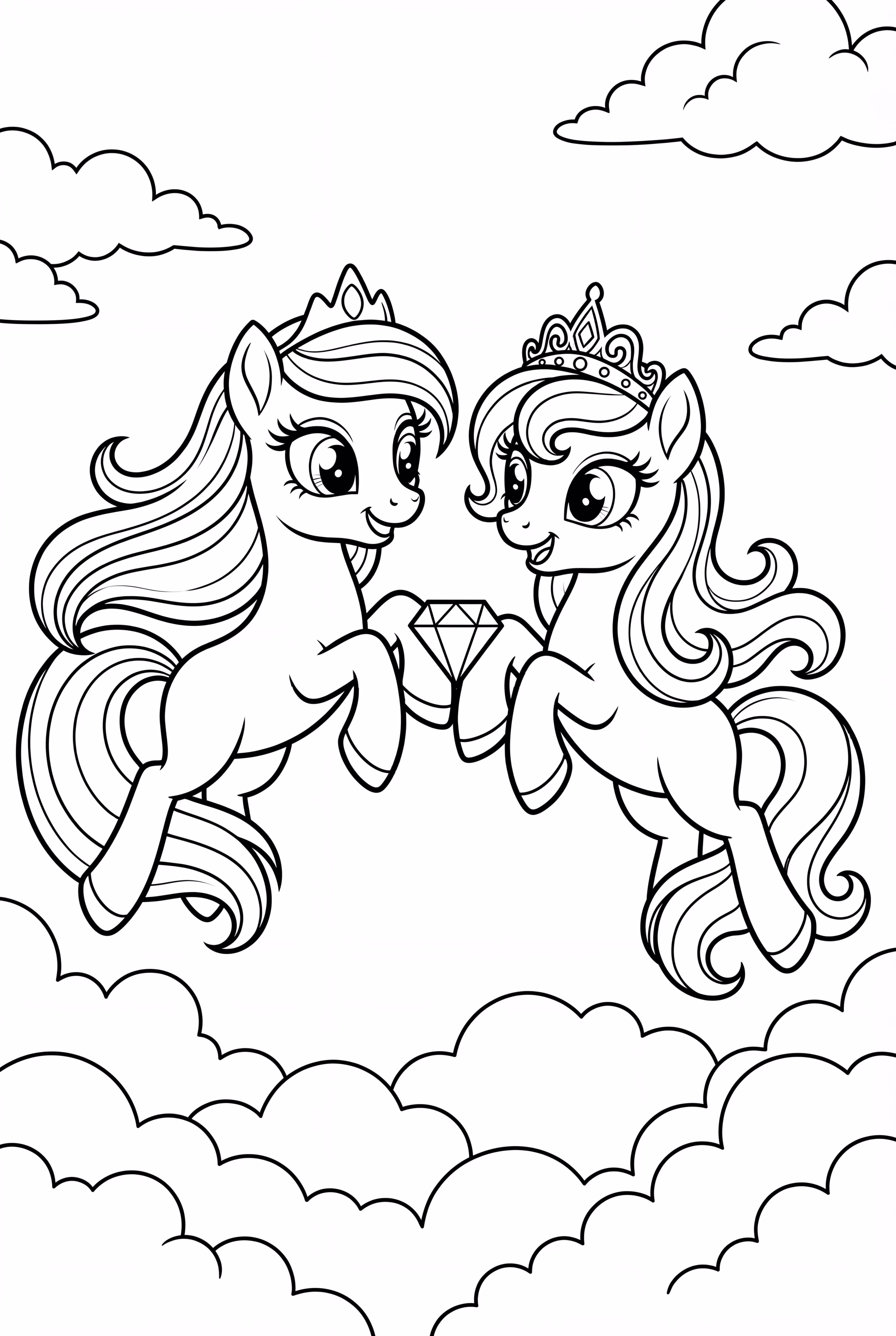 Mon Petit Poney Célestia et Luna dans le ciel